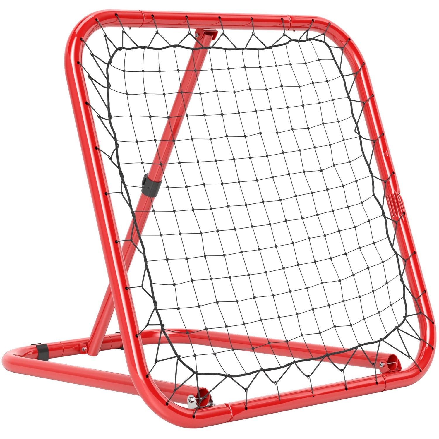 Vikbar fotbollsrebounder – röd, metall, 63 x 63 cm