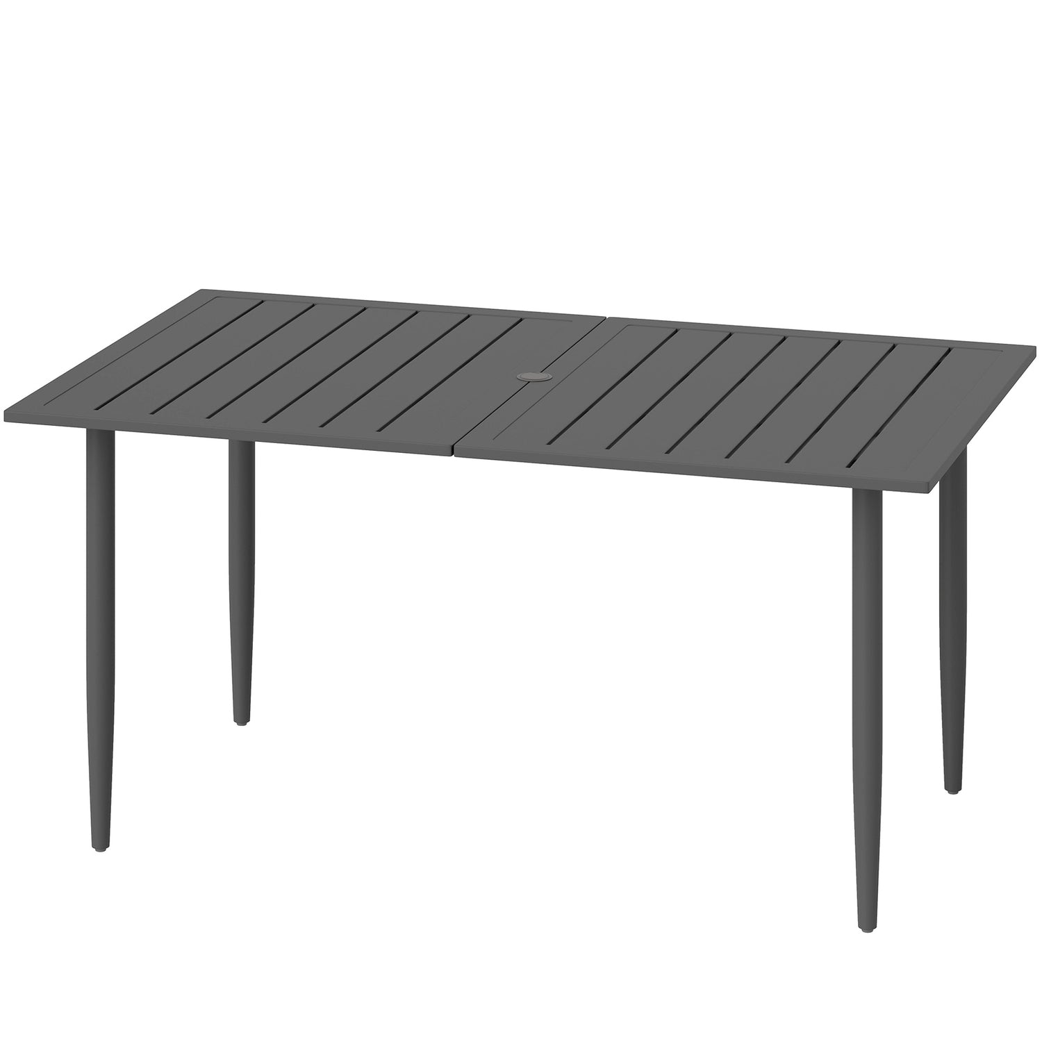 Rektangulärt Utomhusbord i stål, 150x90cm, Svart