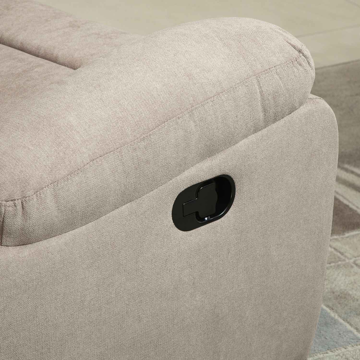 Beige loungestol med 150° lutning, linnelook
