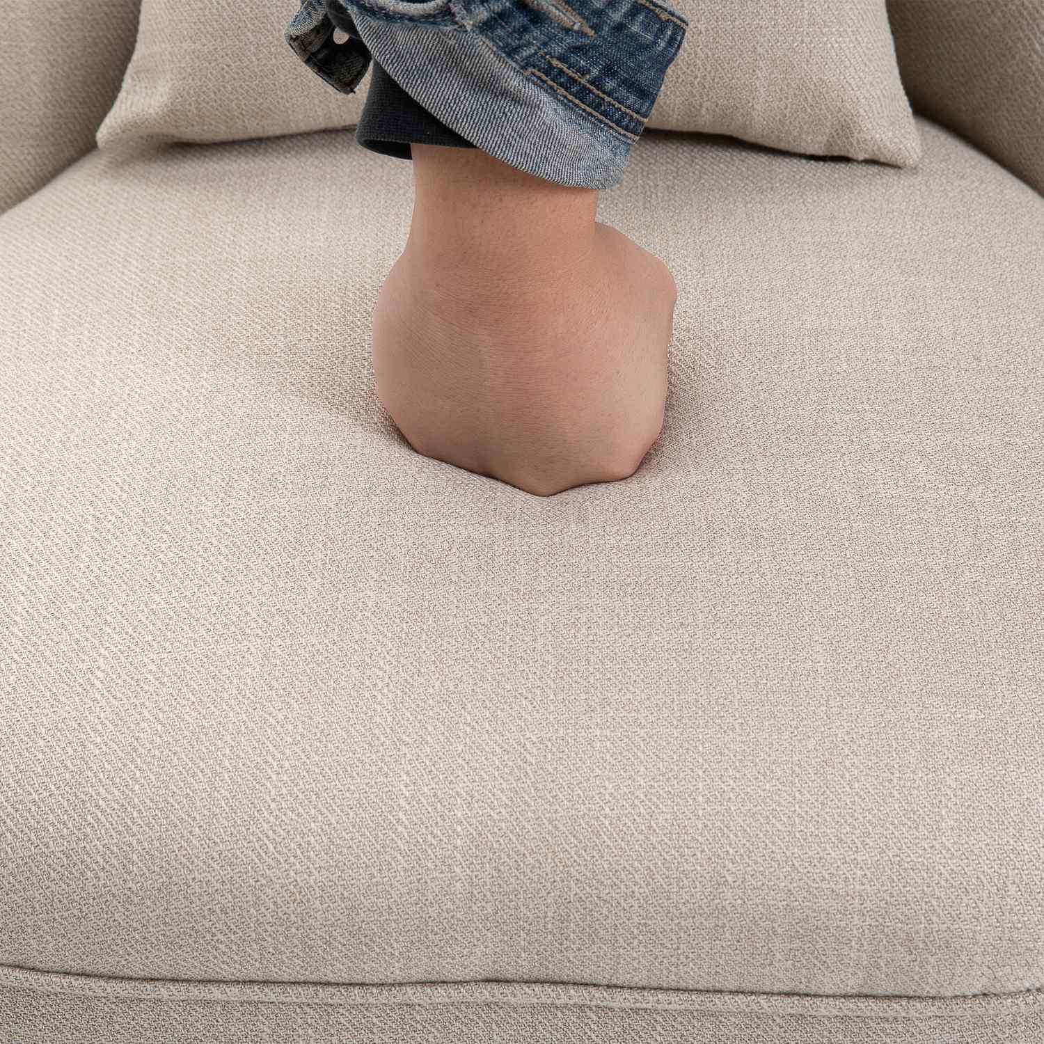 Krämvit linnelook Loungestol, träben