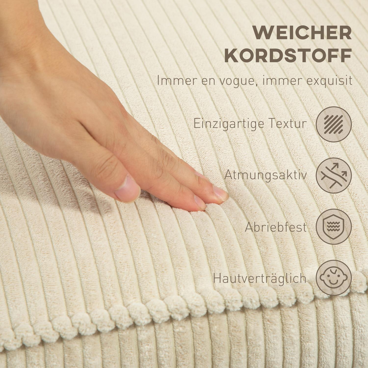 Liggstol Beige med 360° vridbar och pall