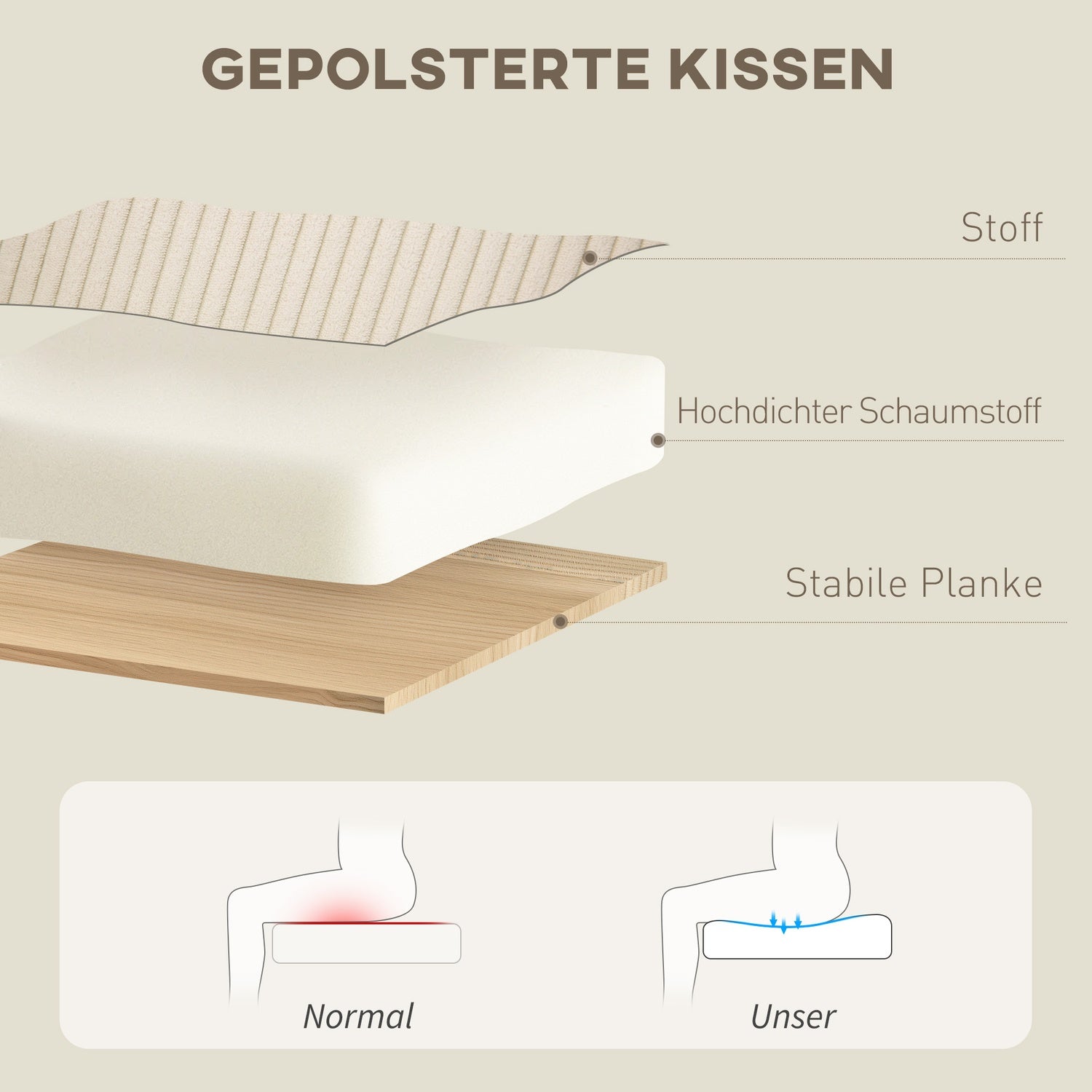 Liggstol Beige med 360° vridbar och pall