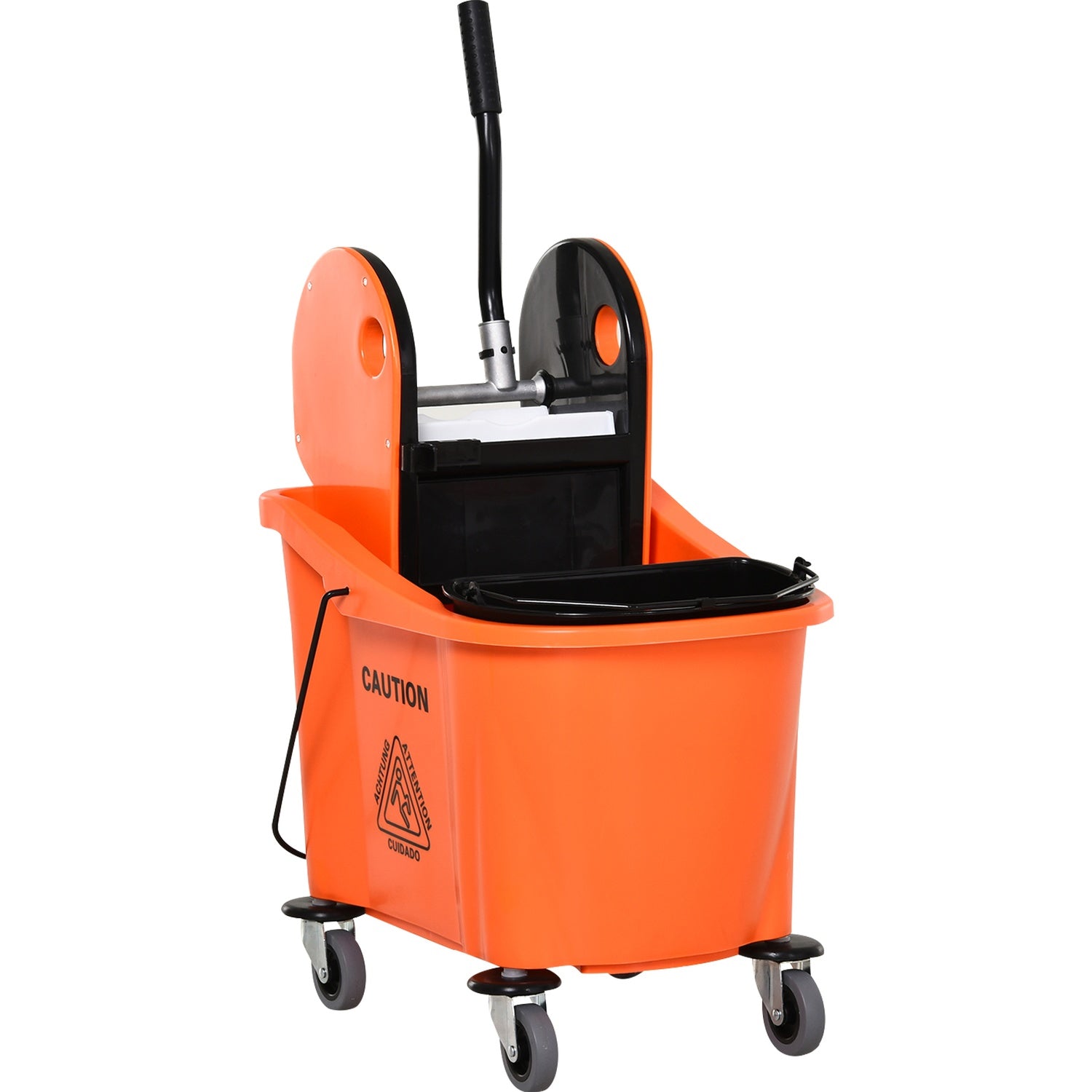 Rengöringsvagn med vridsystem, 36L - Svart/Orange