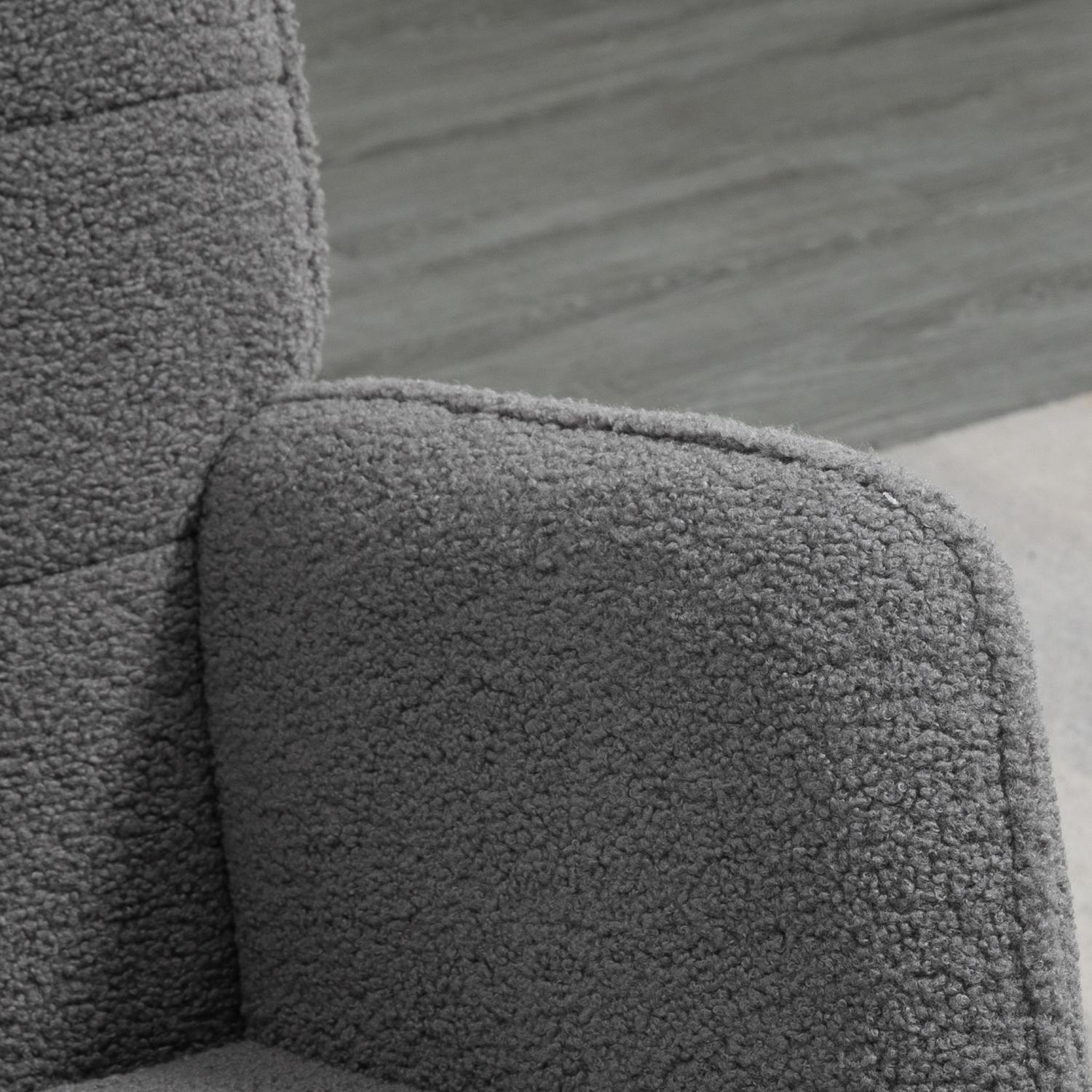 Rocking Accent Chair, mörkgrå berberfleece, 71x92x101 cm