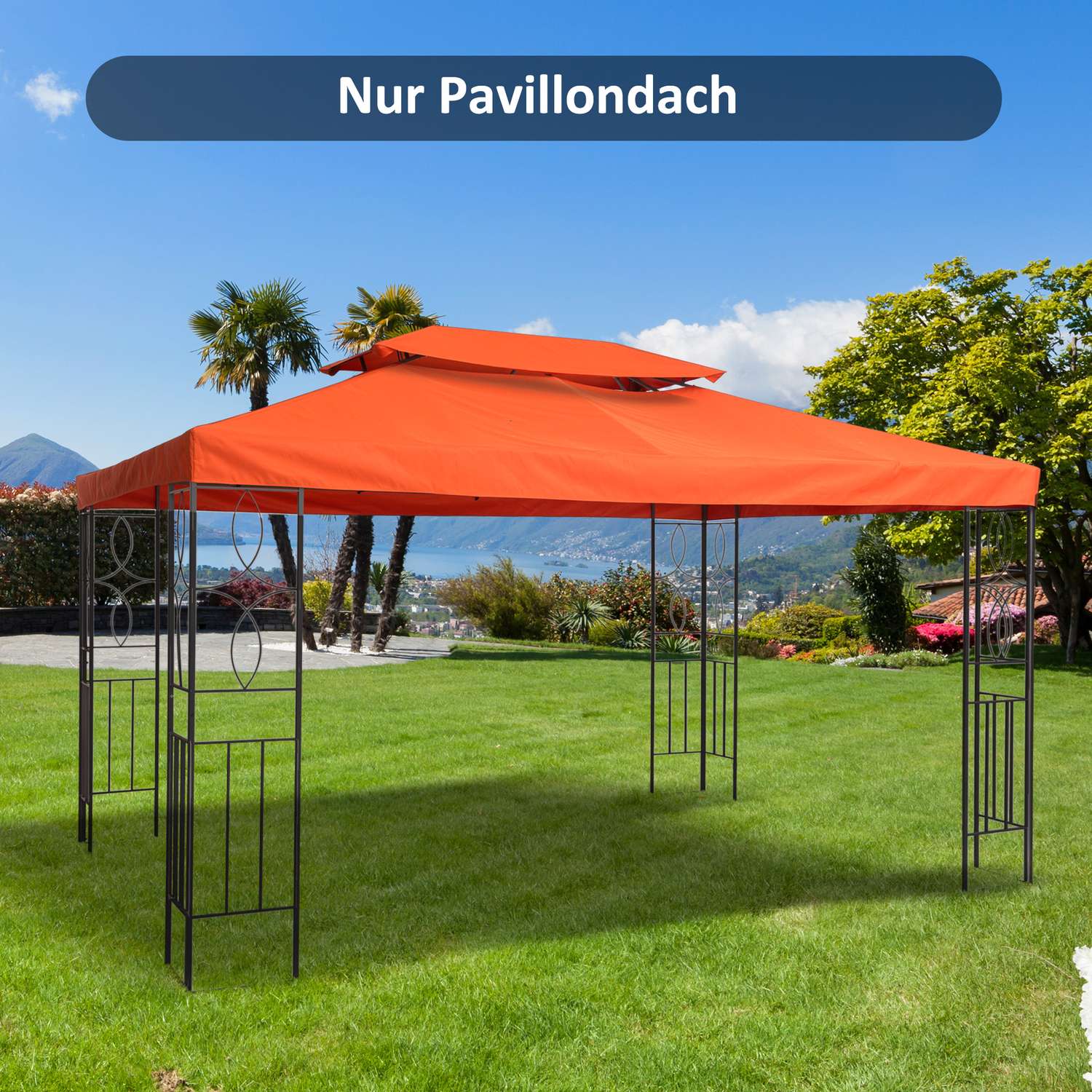 Rostrött Ersättningstak för 3x4M Metal Gazebo