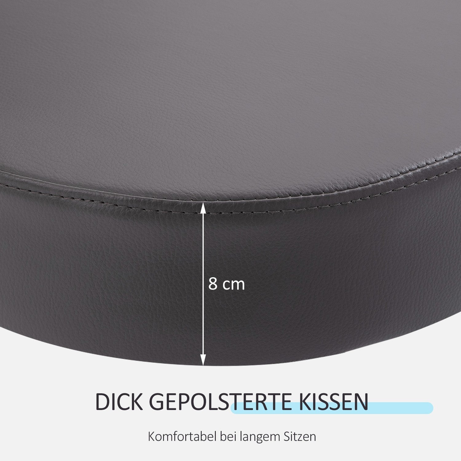 Höjdjusterbar roterande pall i grå konstläder