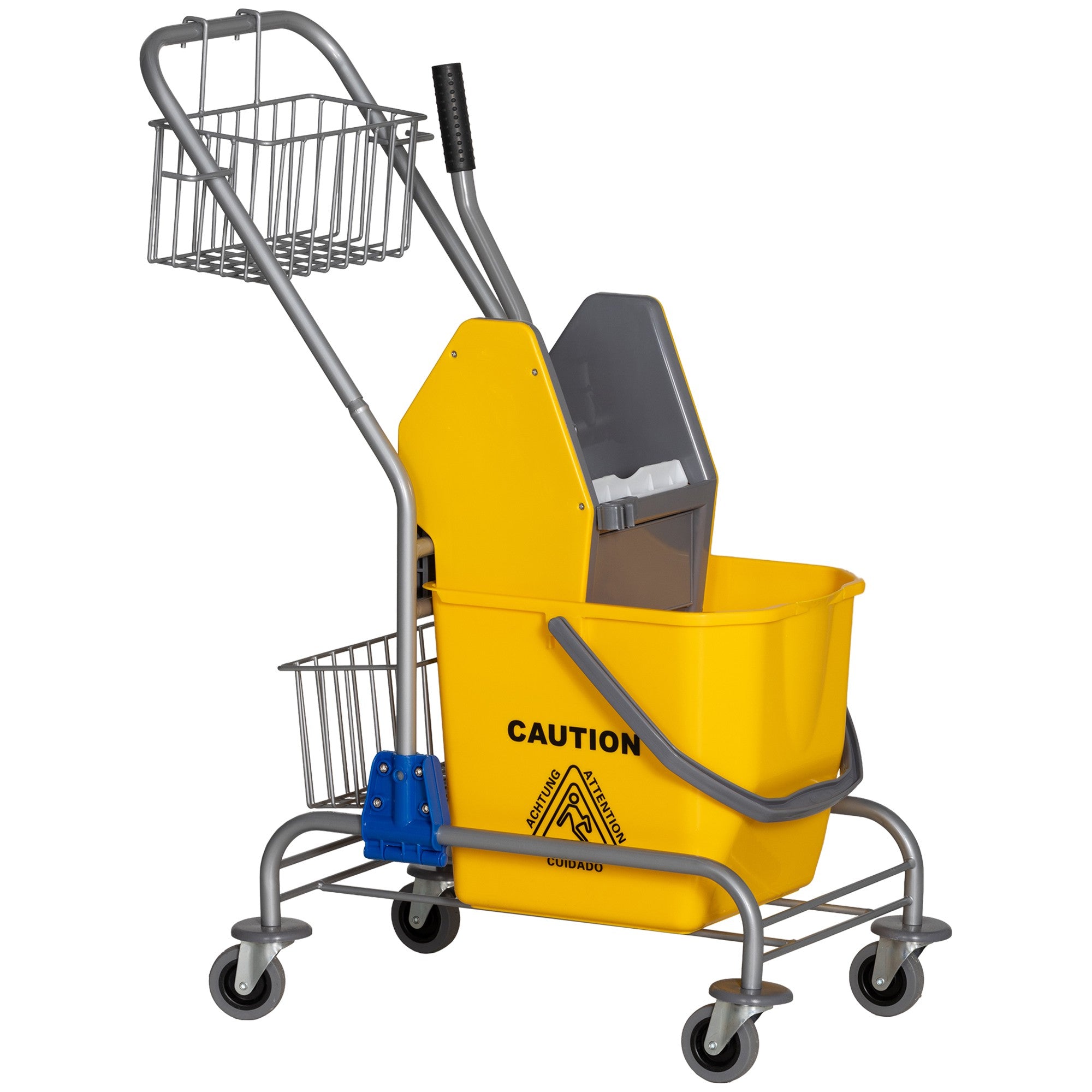 Rullande rengöringshink, 26L, plast, metallhandtag