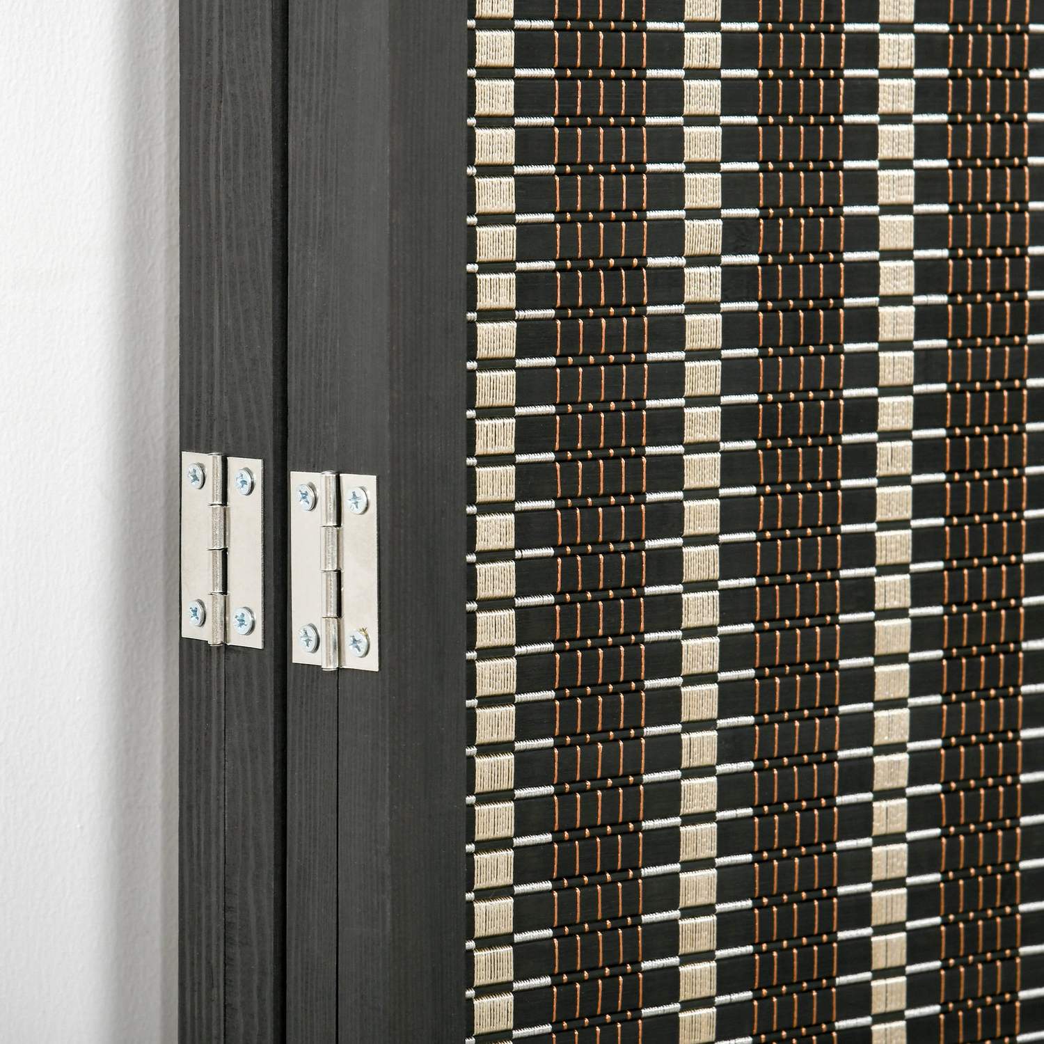 Rumsavdelare av bambu, 4-panel, 180x180 cm, Vikbar Brun