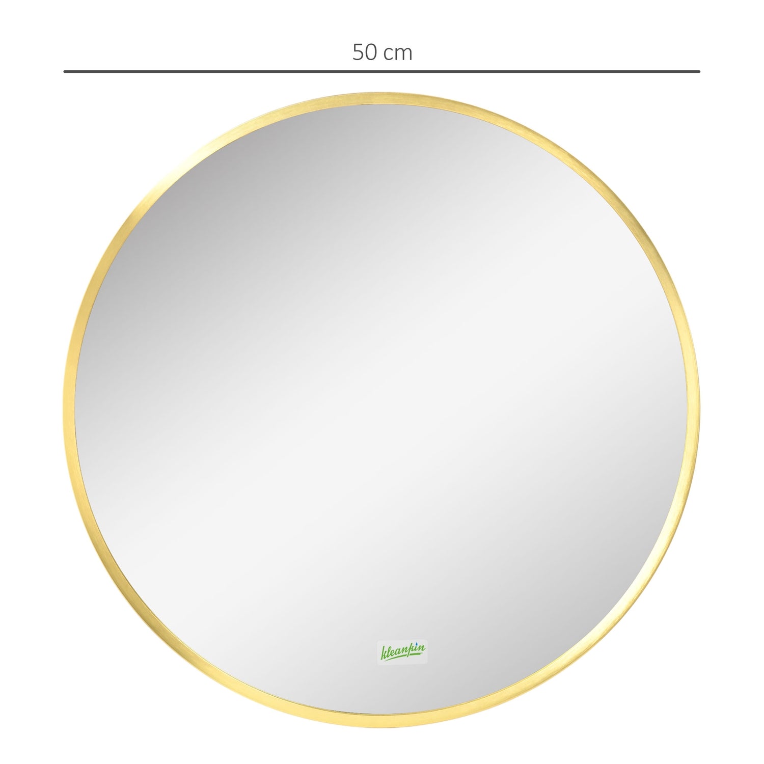 Rund badrums LED-spegel, Ø50cm, Guld, IP44, Minnesfunktion