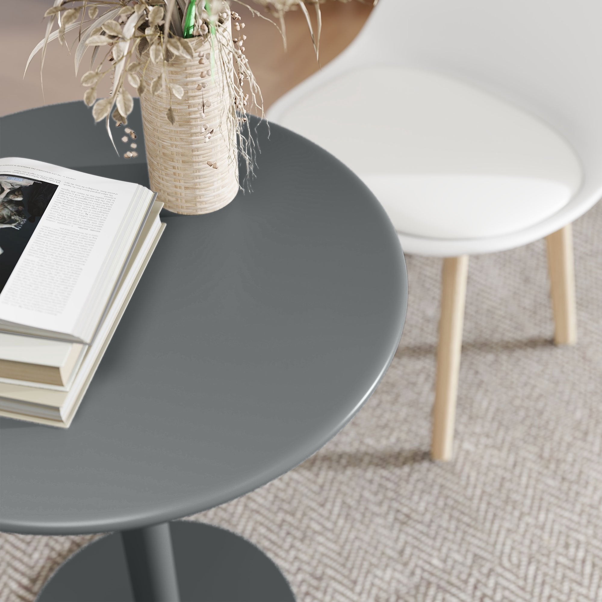 Runt matbord i stål för 2 – Kompakt, modern design
