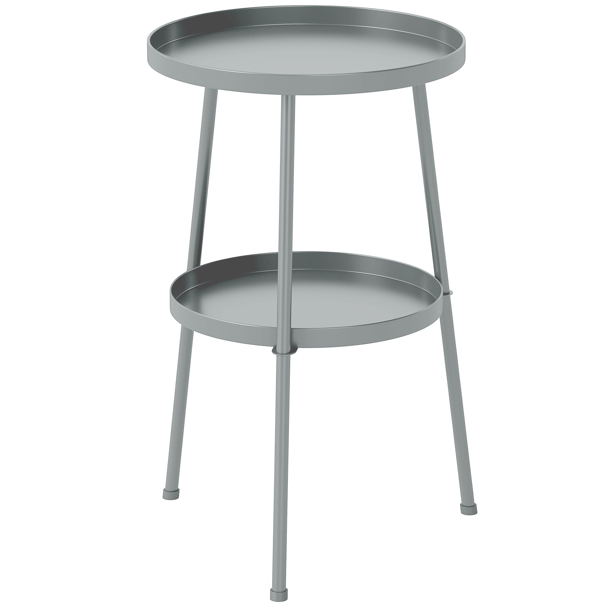 Runt sidobord i metall för utomhusbruk, 36 cm, mörkgrå