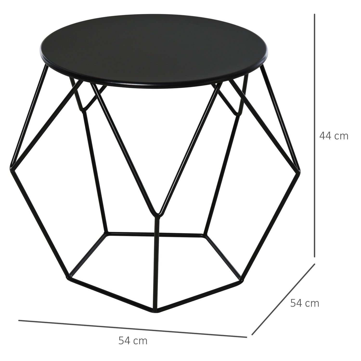 Runt soffbord med förvaring – Metallkorgdesign