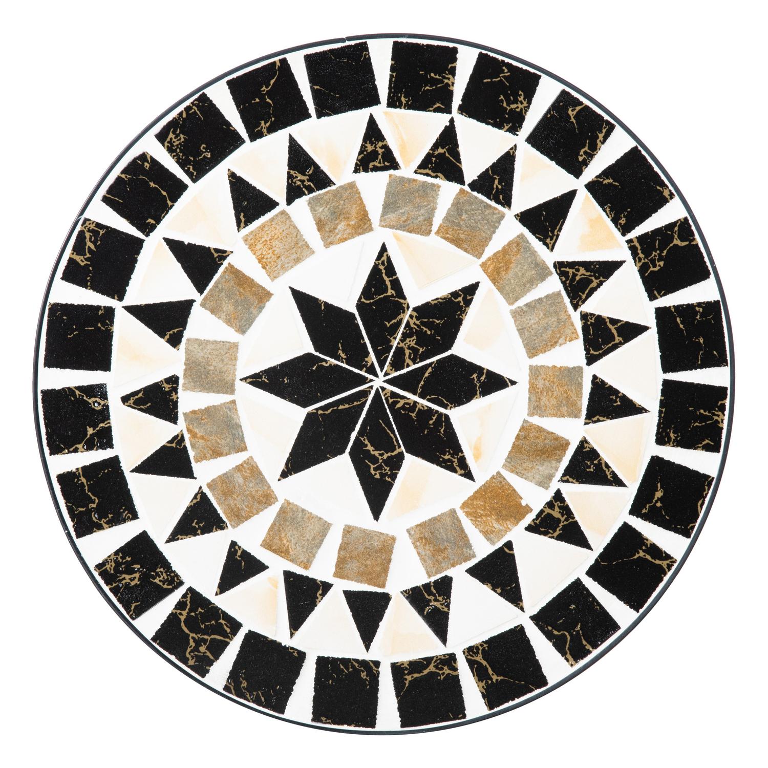 Runt stenmosaikväxtställ, Ø36X67Cm, hopfällbart, inomhus/utomhus