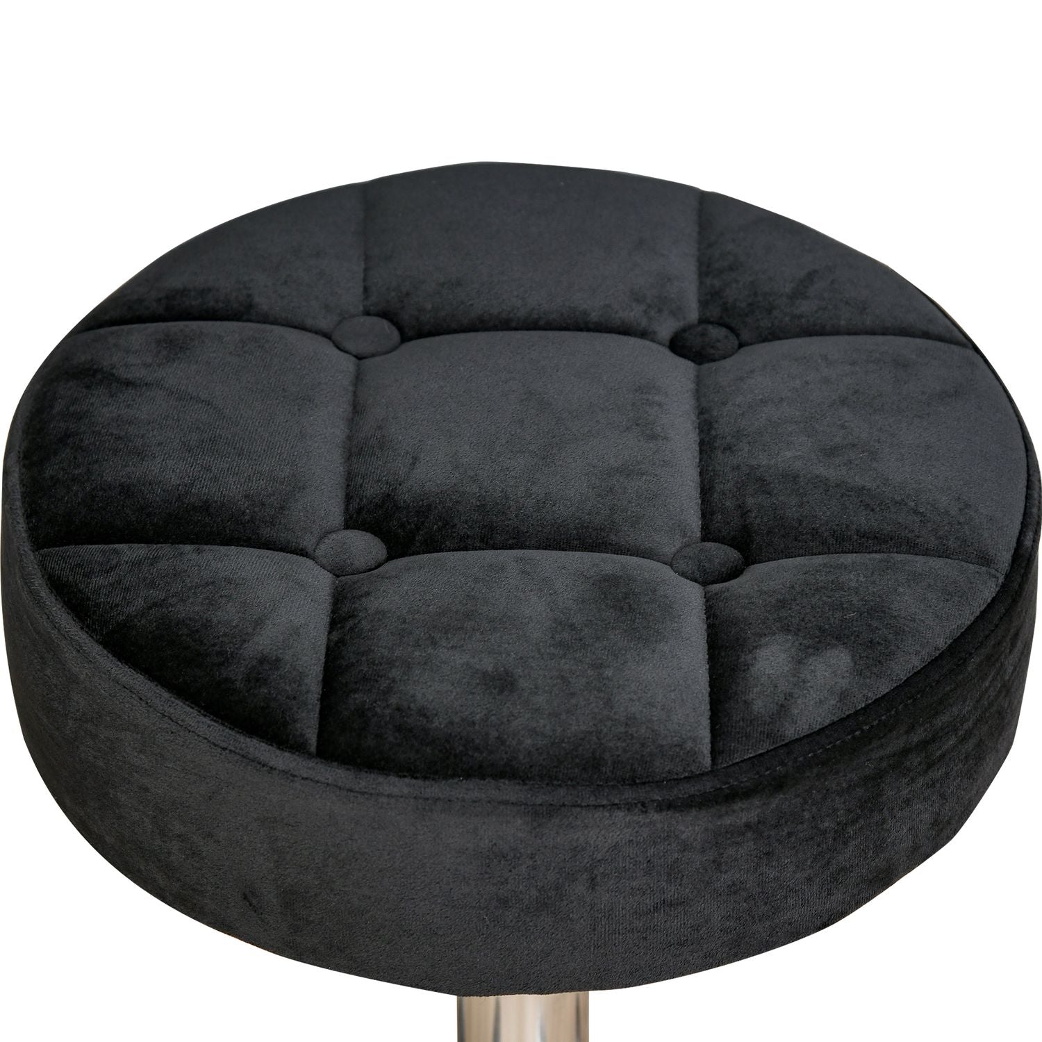 Black Velvet Salon Chair – Justerbar vridbar med hjul