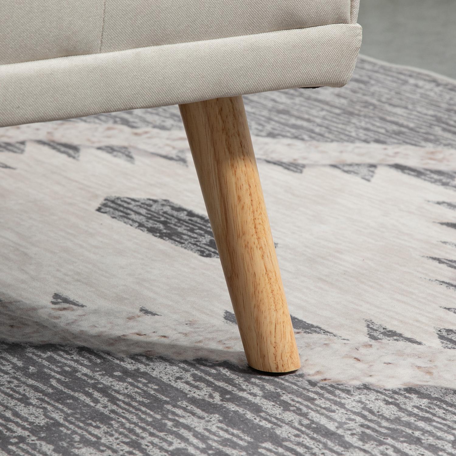 Scandi Design Linne-Look 3-sits bäddsoffa, med hopfällbart bord