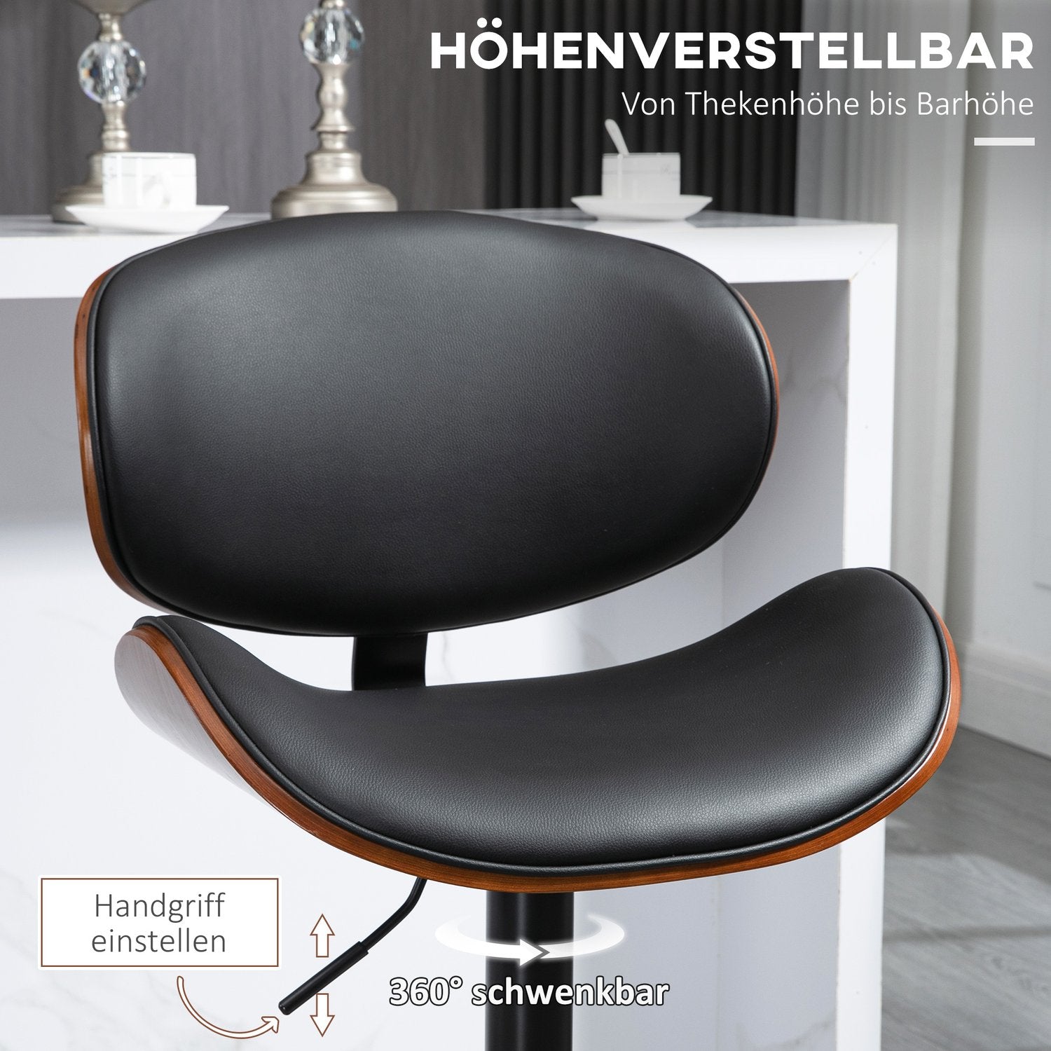 Set med 2 höjdjusterbara barstolar i konstläder