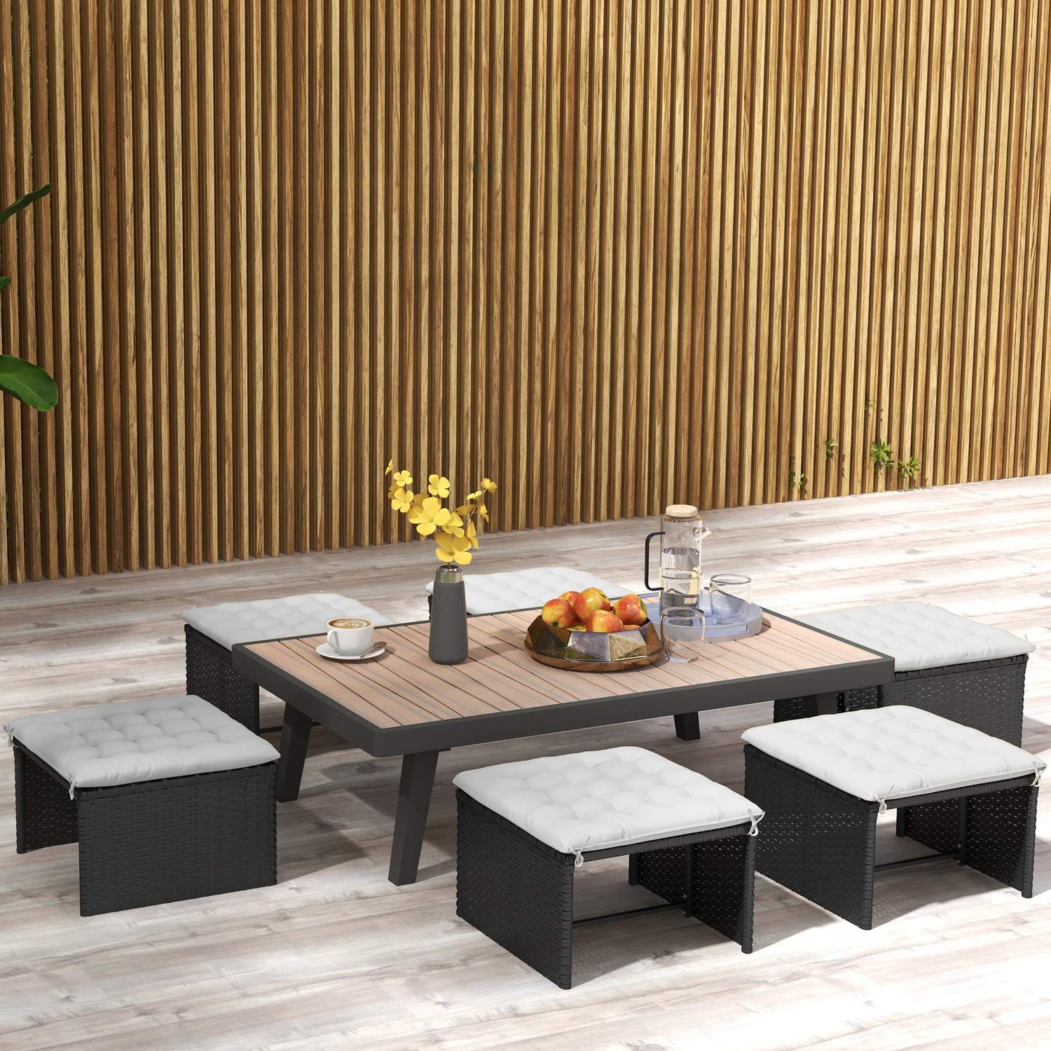 Ljusgrå sittdynor med knytband – Set om 6, 40x40 cm