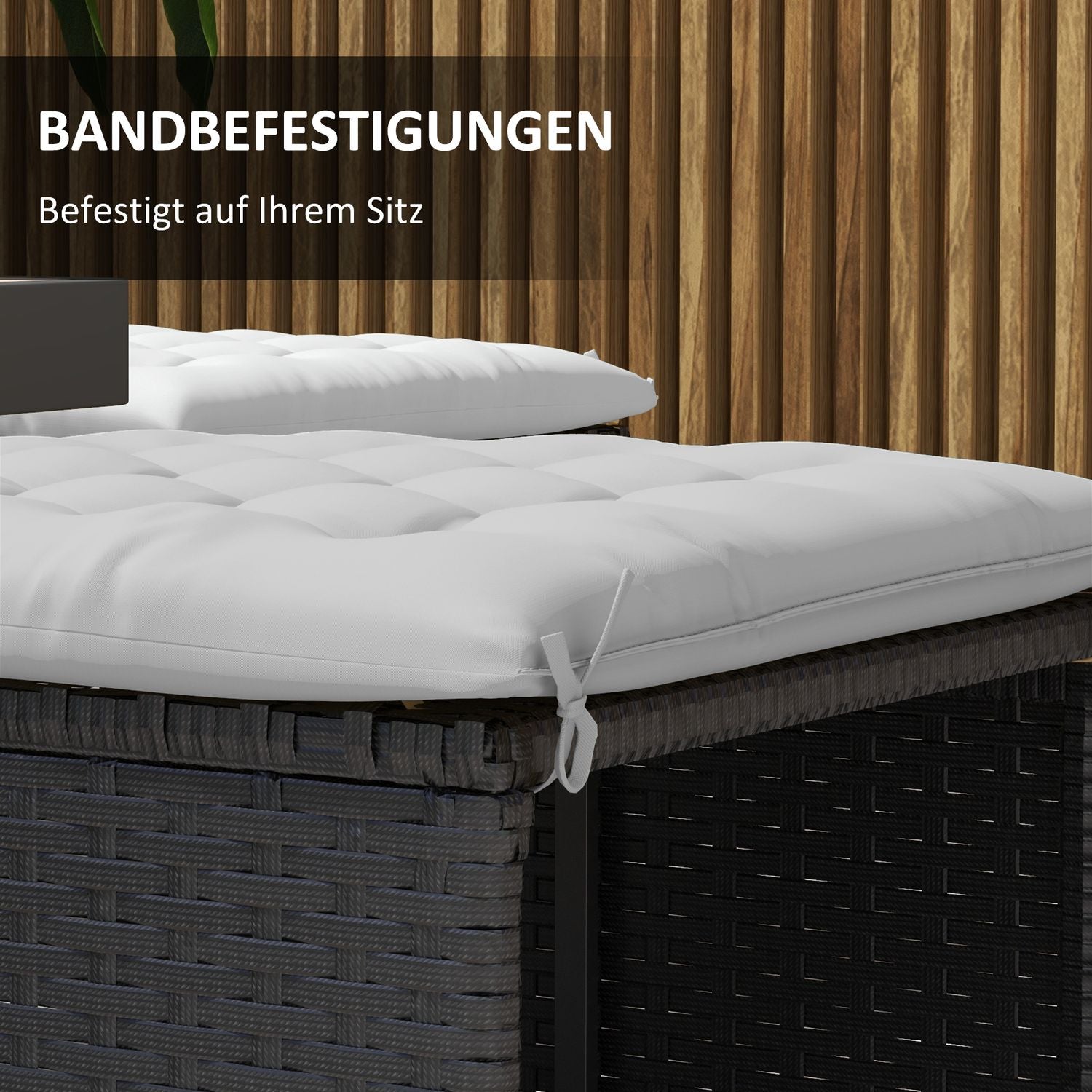 Ljusgrå sittdynor med knytband – Set om 6, 40x40 cm