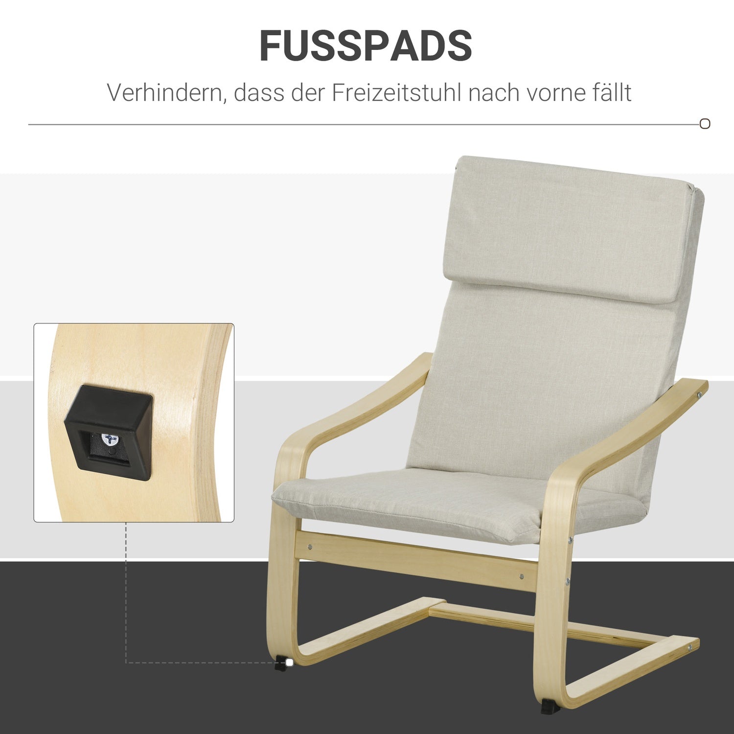 Fåtöljer Set, Krämvitt Linne, Armstöd & Nackstöd