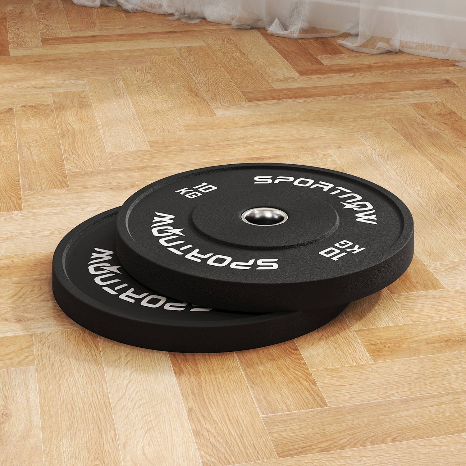 Hantel Viktskivor Set, 2x10kg, Ø 50mm, Svart