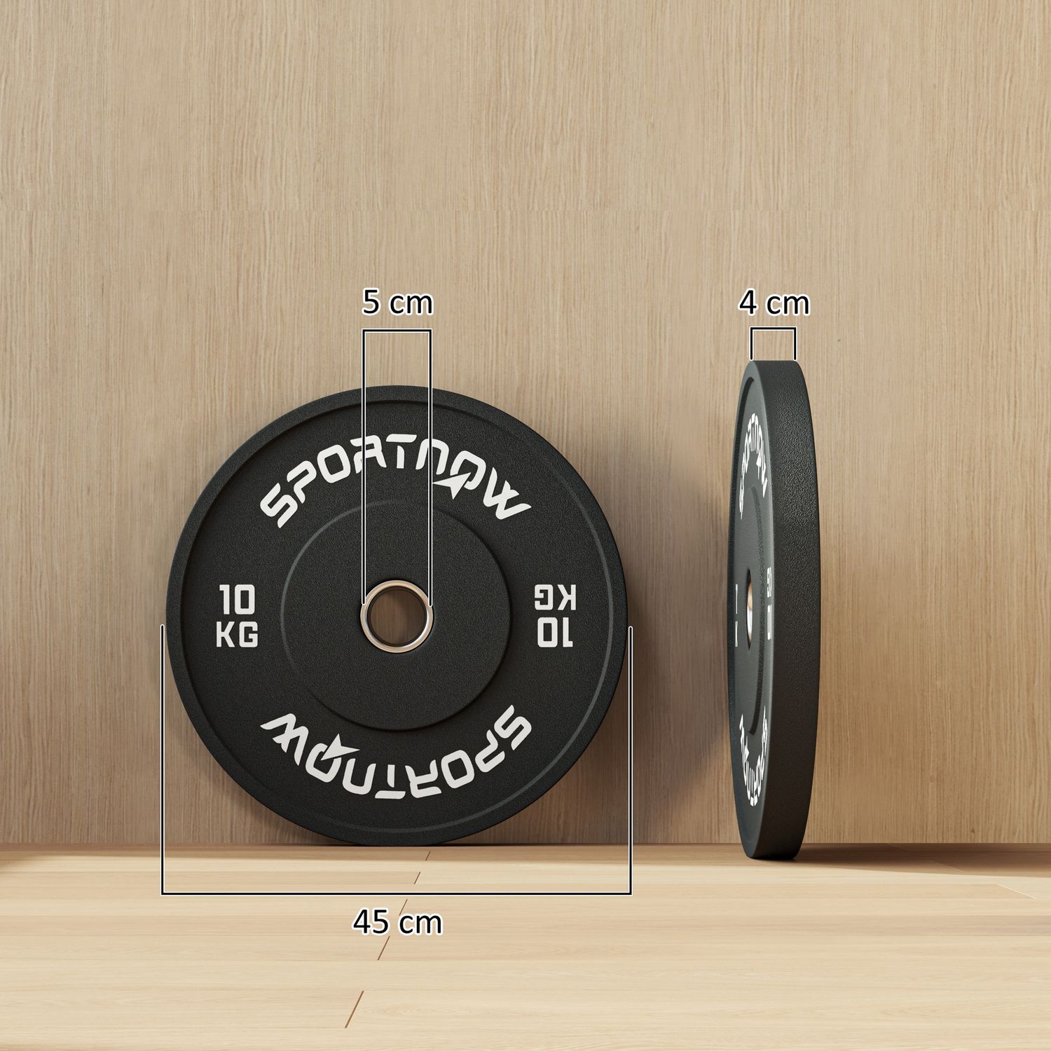 Hantel Viktskivor Set, 2x10kg, Ø 50mm, Svart