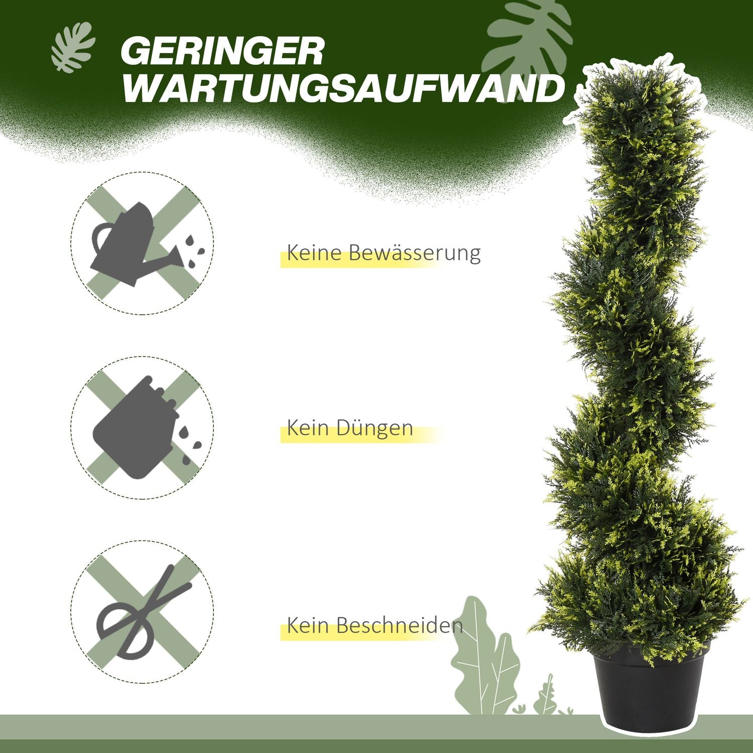 Stor 90 cm spiral cederplanta i kruka – inomhus/utomhusdekor