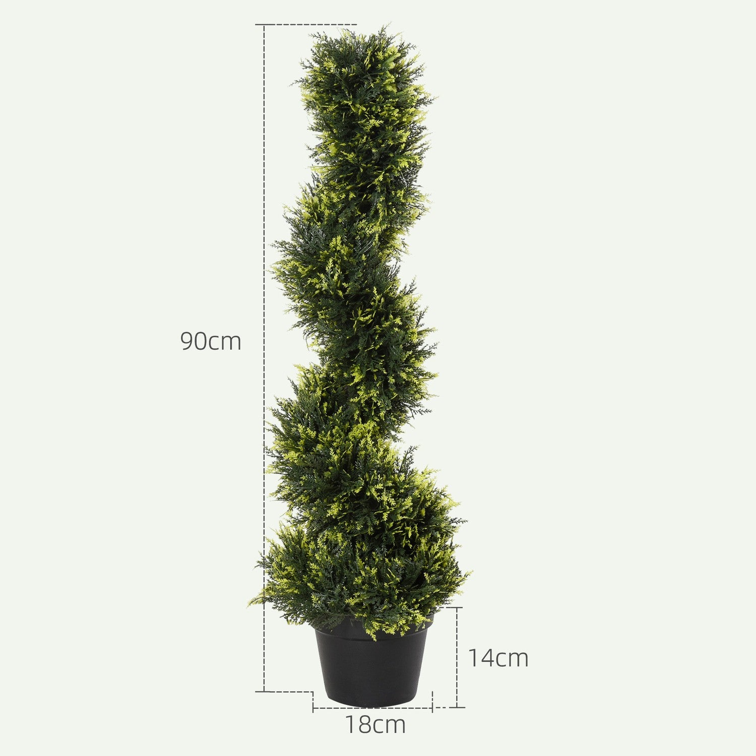 Stor 90 cm spiral cederplanta i kruka – inomhus/utomhusdekor