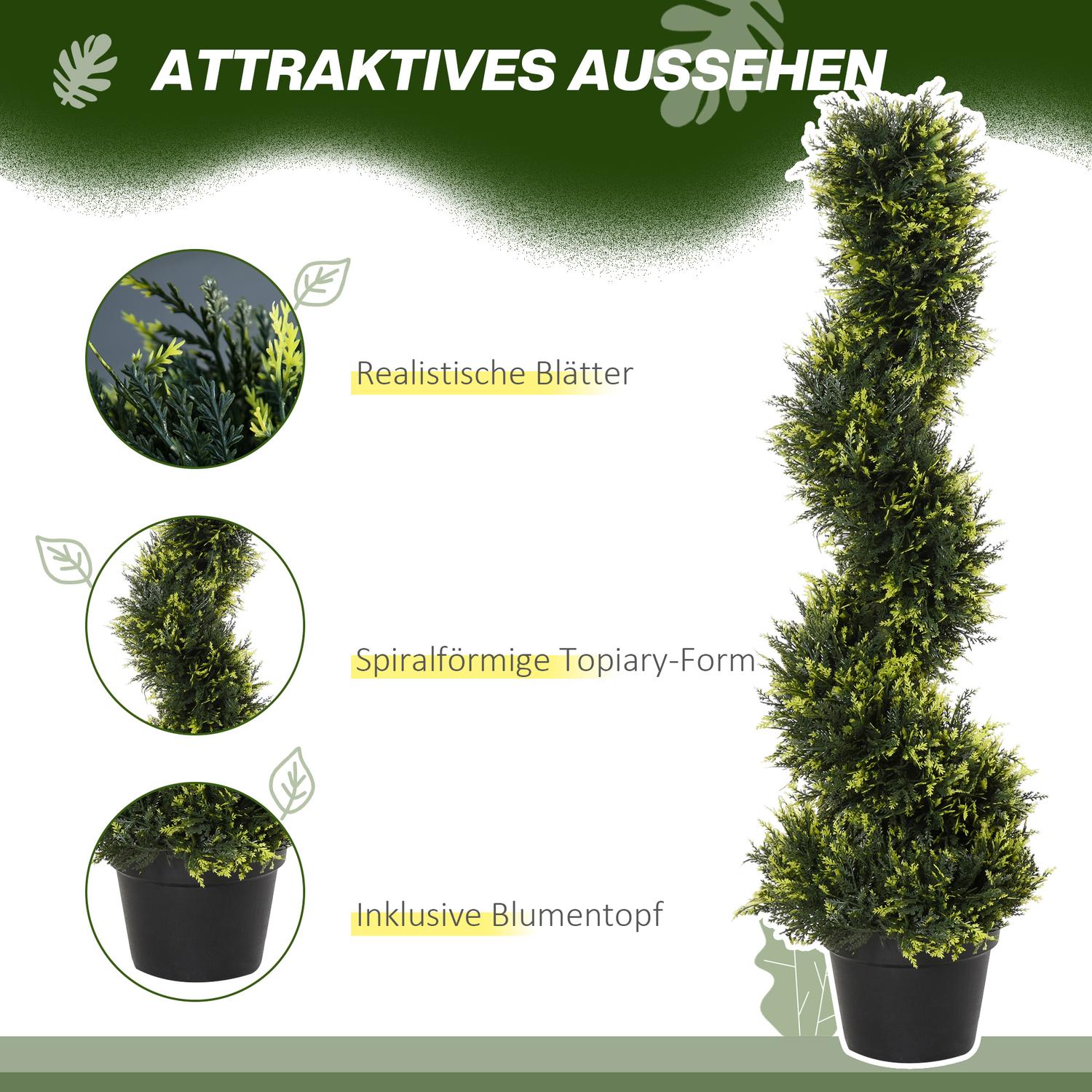 Stor 90 cm spiral cederplanta i kruka – inomhus/utomhusdekor