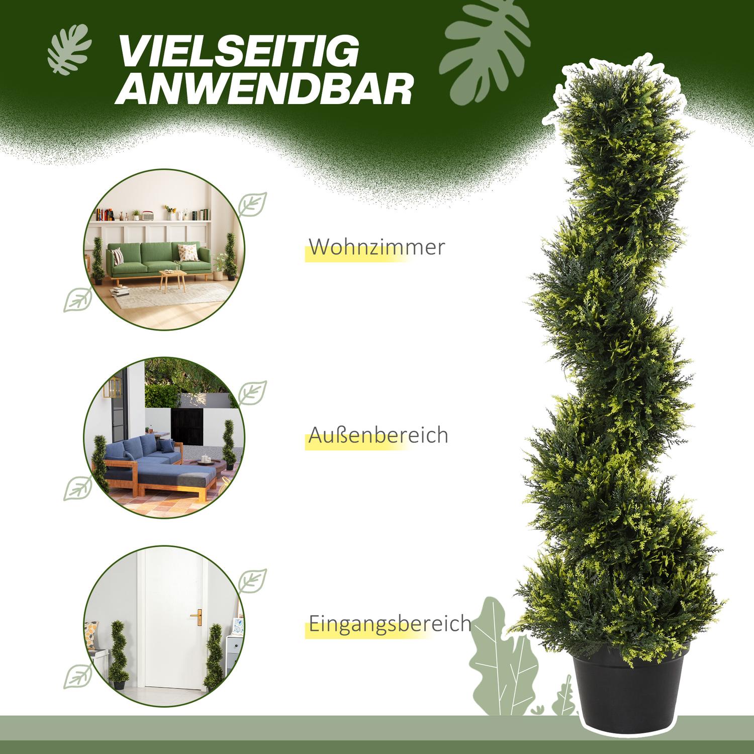 Stor 90 cm spiral cederplanta i kruka – inomhus/utomhusdekor