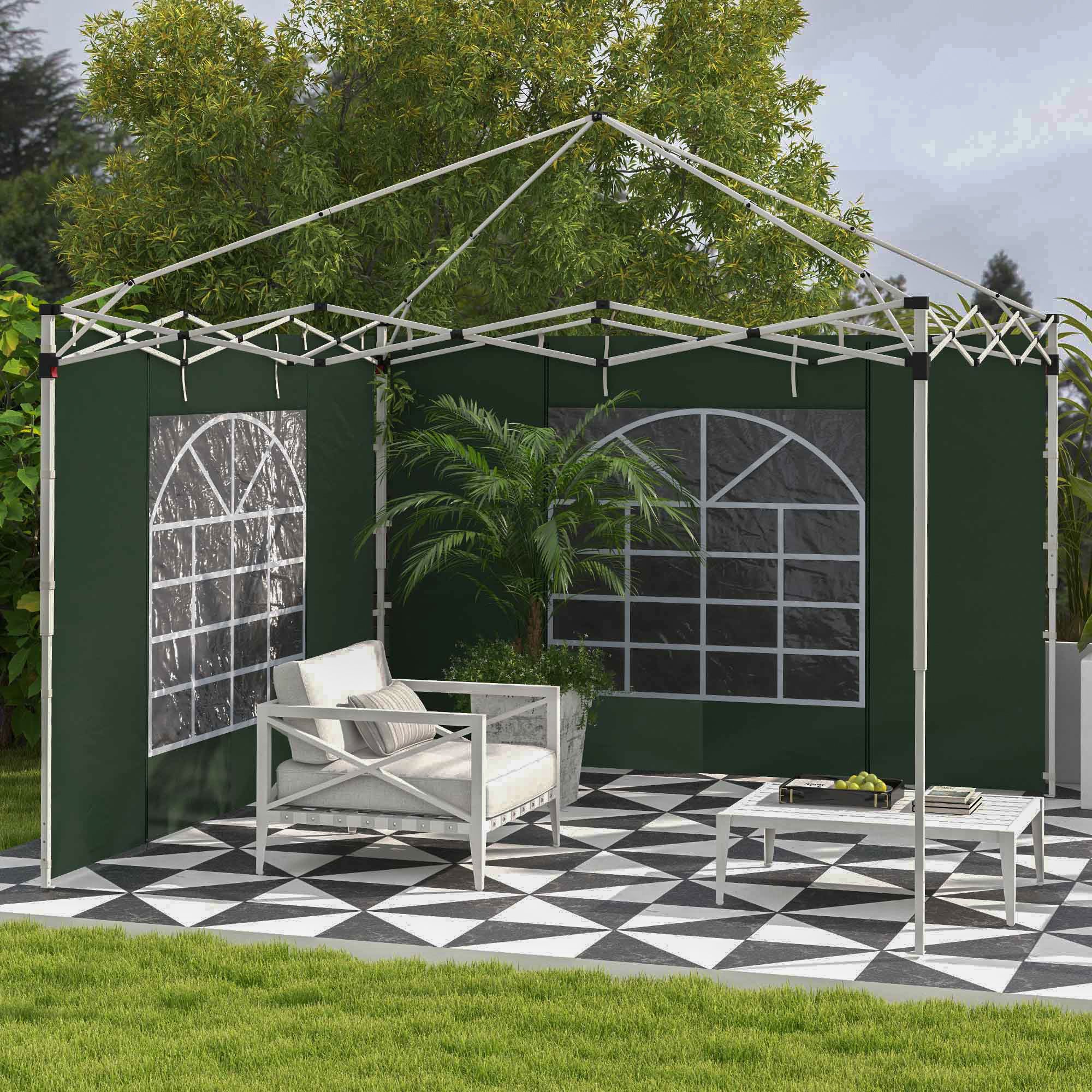 Paviljongsidopaneler 3x3/3x6m, Vattentät, Grön