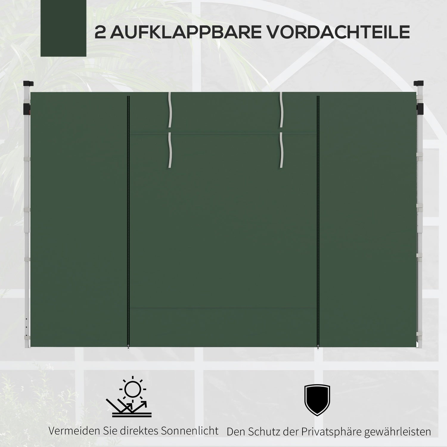 Paviljongsidopaneler 3x3/3x6m, Vattentät, Grön