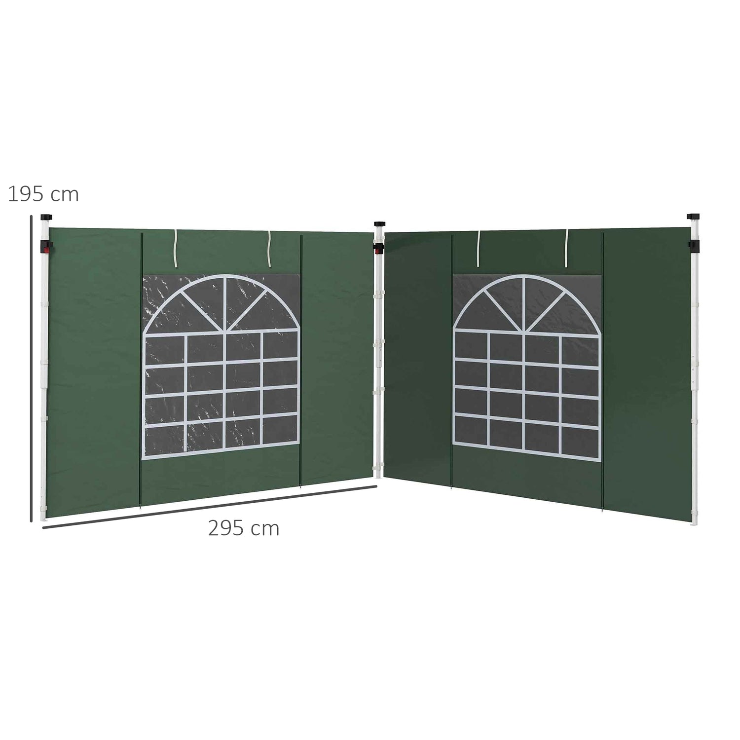 Paviljongsidopaneler 3x3/3x6m, Vattentät, Grön