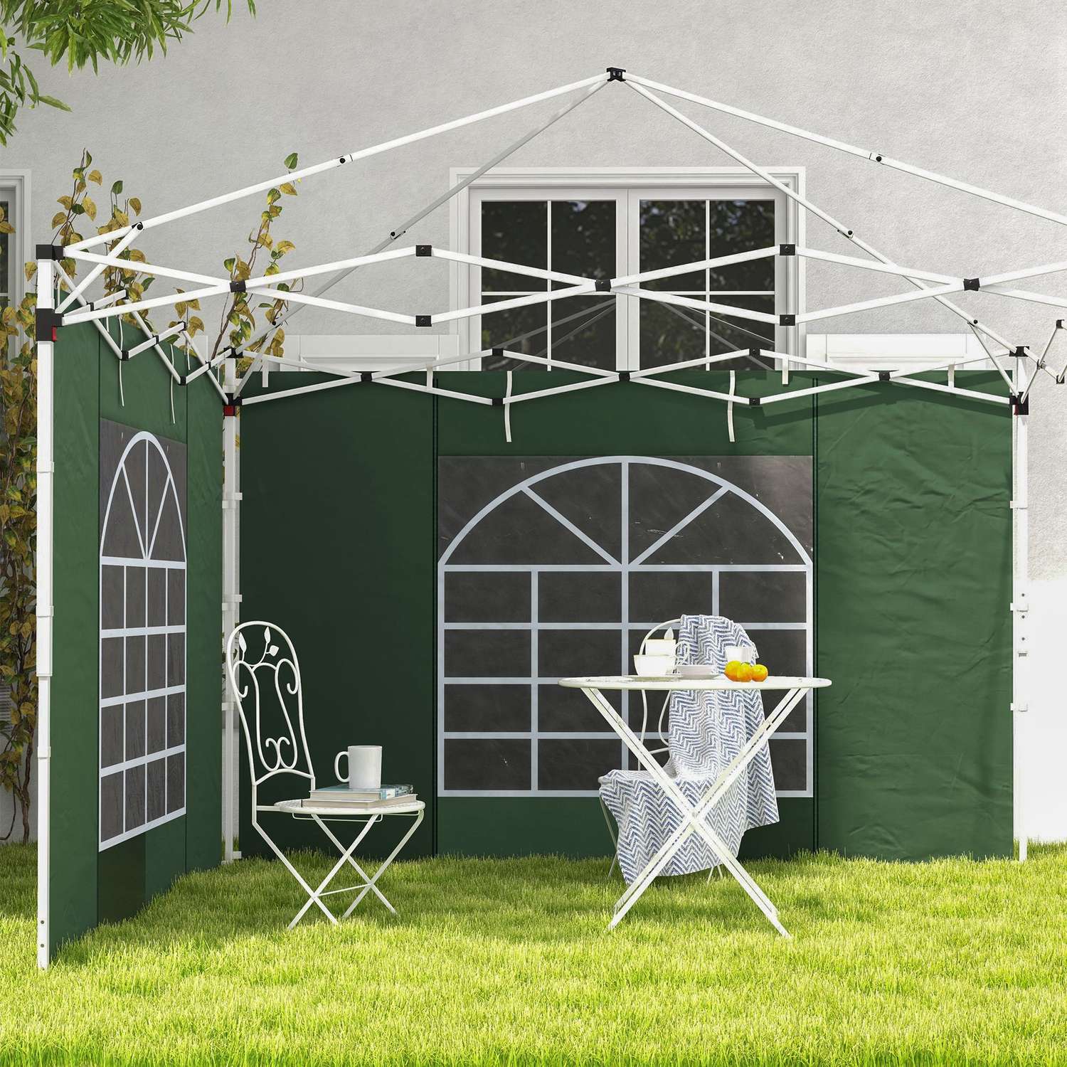 Paviljongsidopaneler 3x3/3x6m, Vattentät, Grön