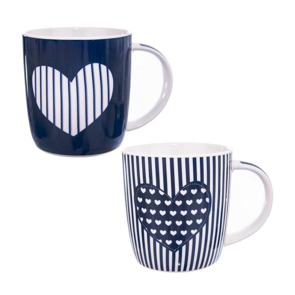 Set med 2 stilrena porslinsmuggar med unik design