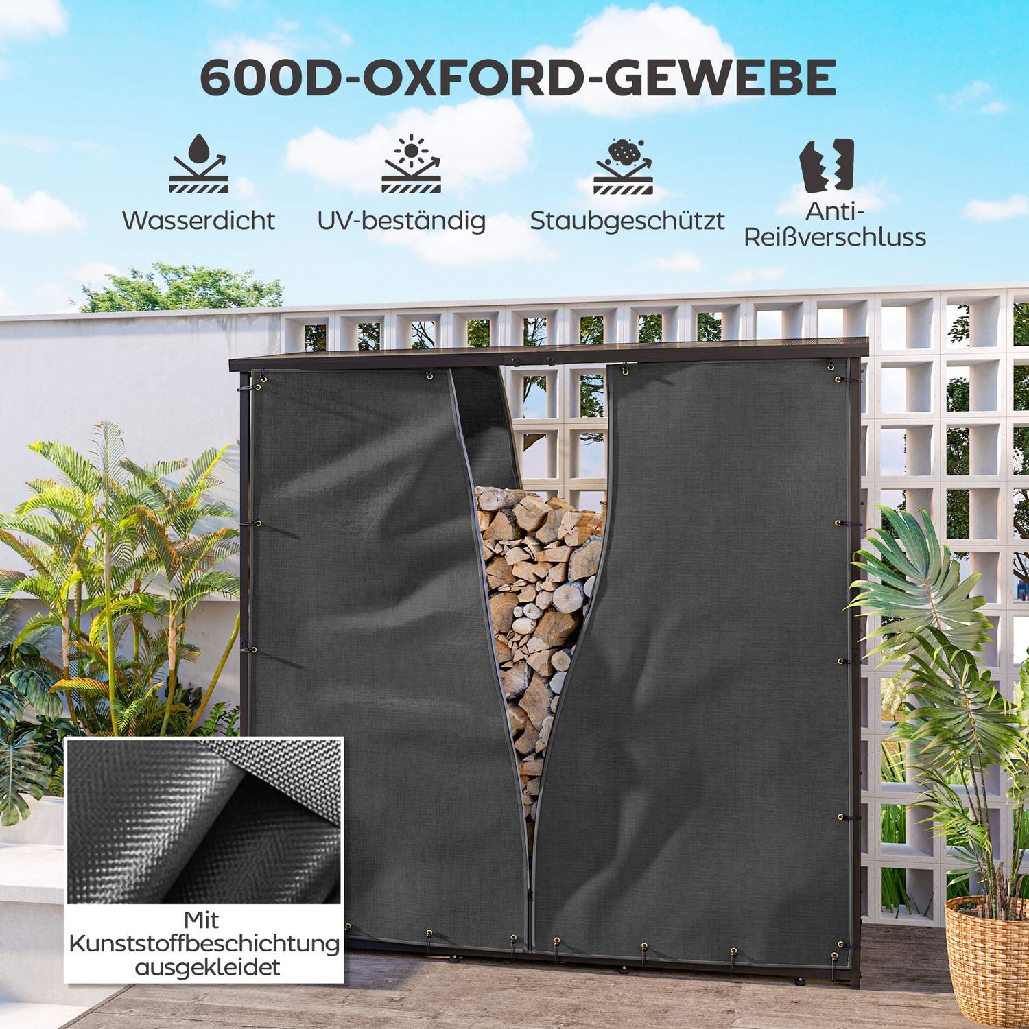 Vattentät 600D Oxford vedställsöverdrag, set om 2, svart