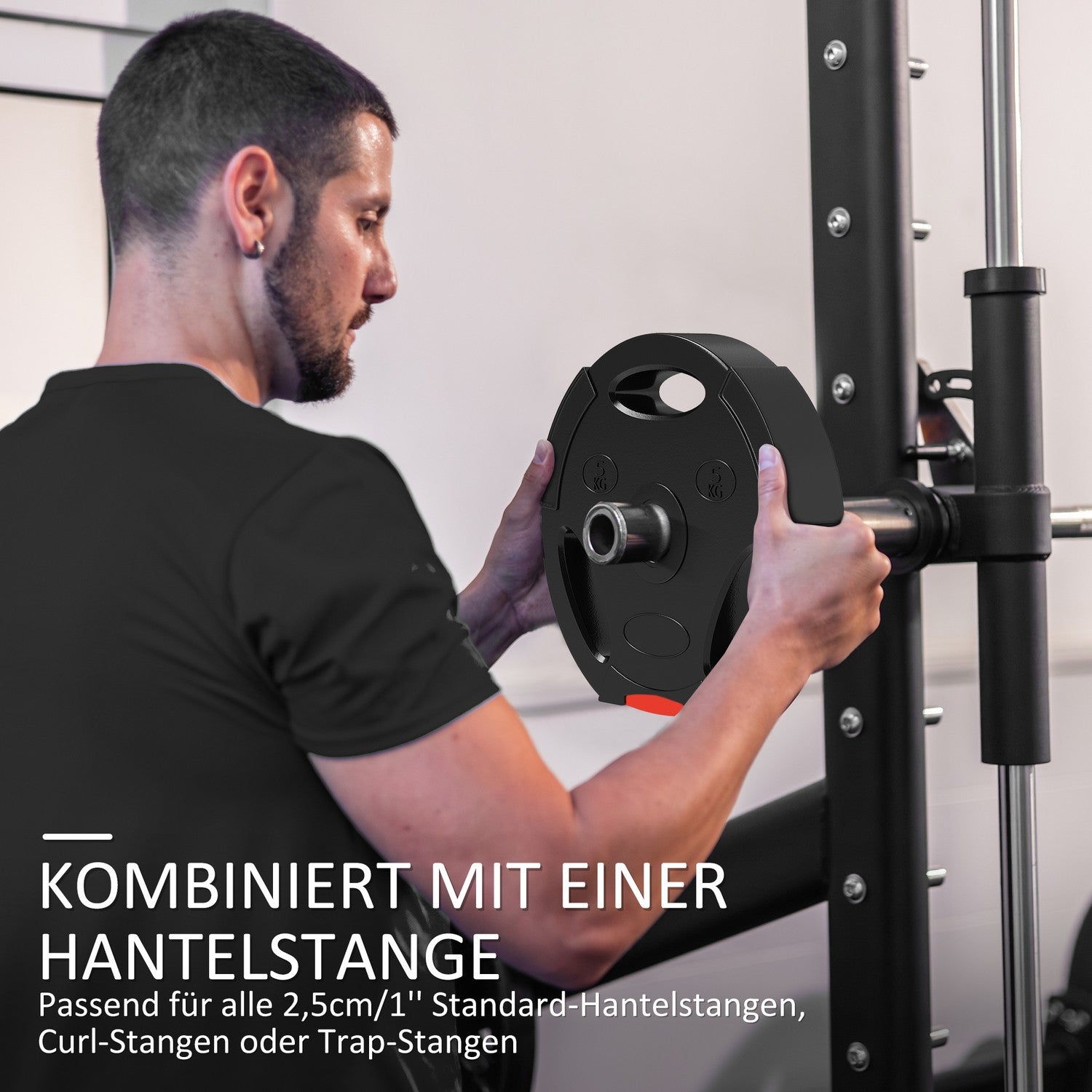 Viktset för hantel, 2 par med 30 mm plattor, svart