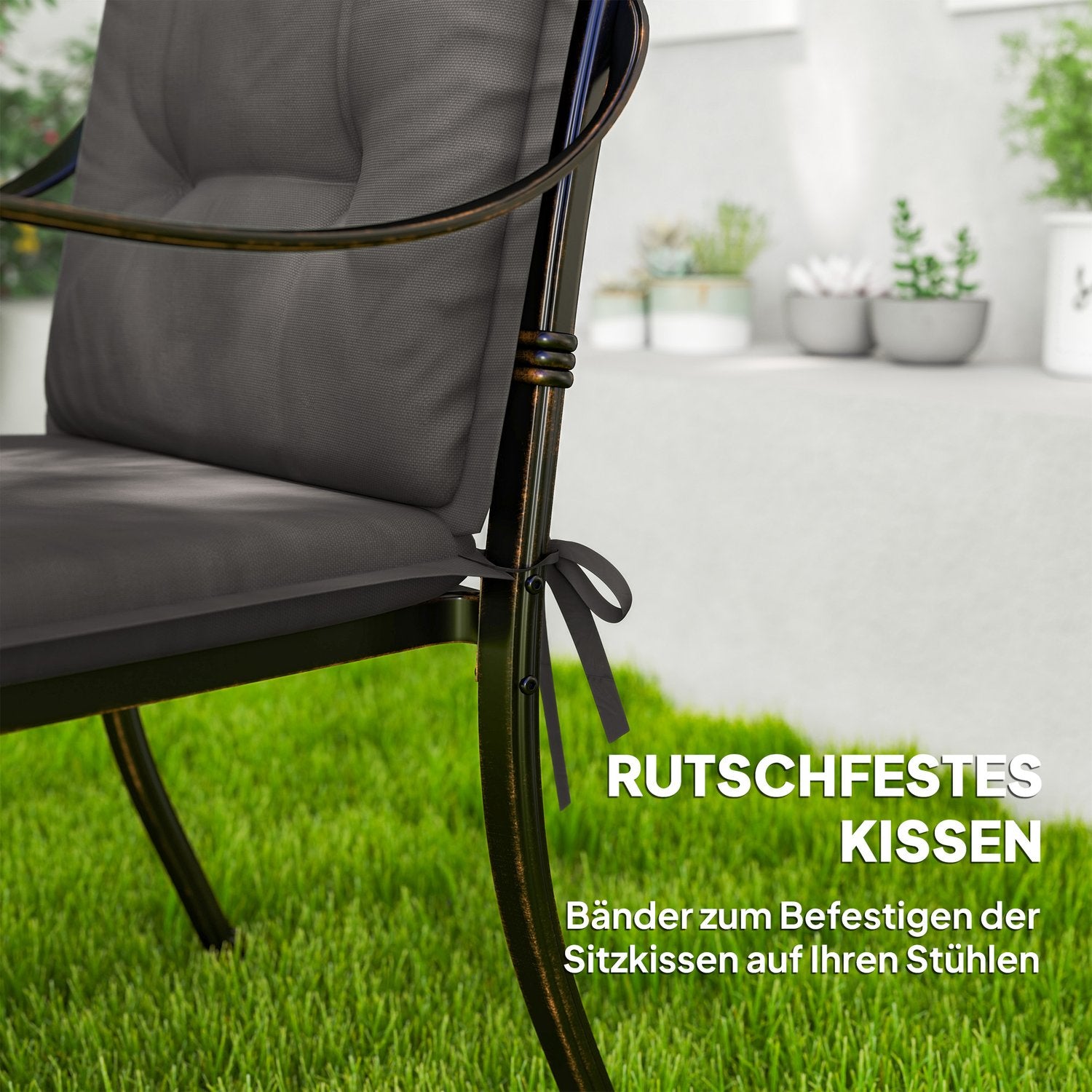 Mörkgrå Utomhus Sittdynor inomhus, Set om 4, 108x50x5 cm