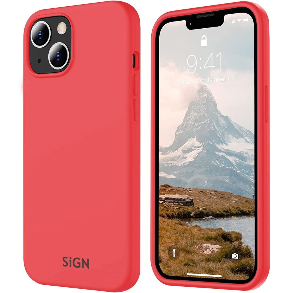 SiGN Liquid Silikonfodral till iPhone 15 - Röd