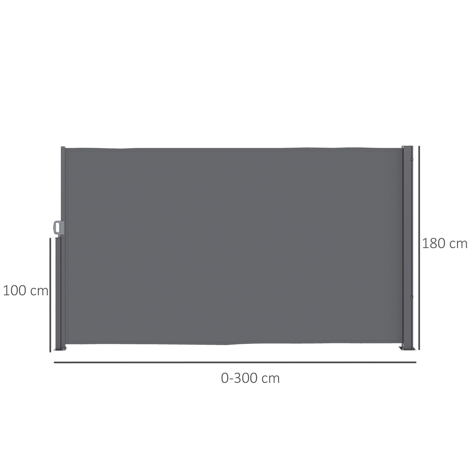 Outdoor Privacy Screen, utdragbar markis, mörkgrå, 300x180 cm