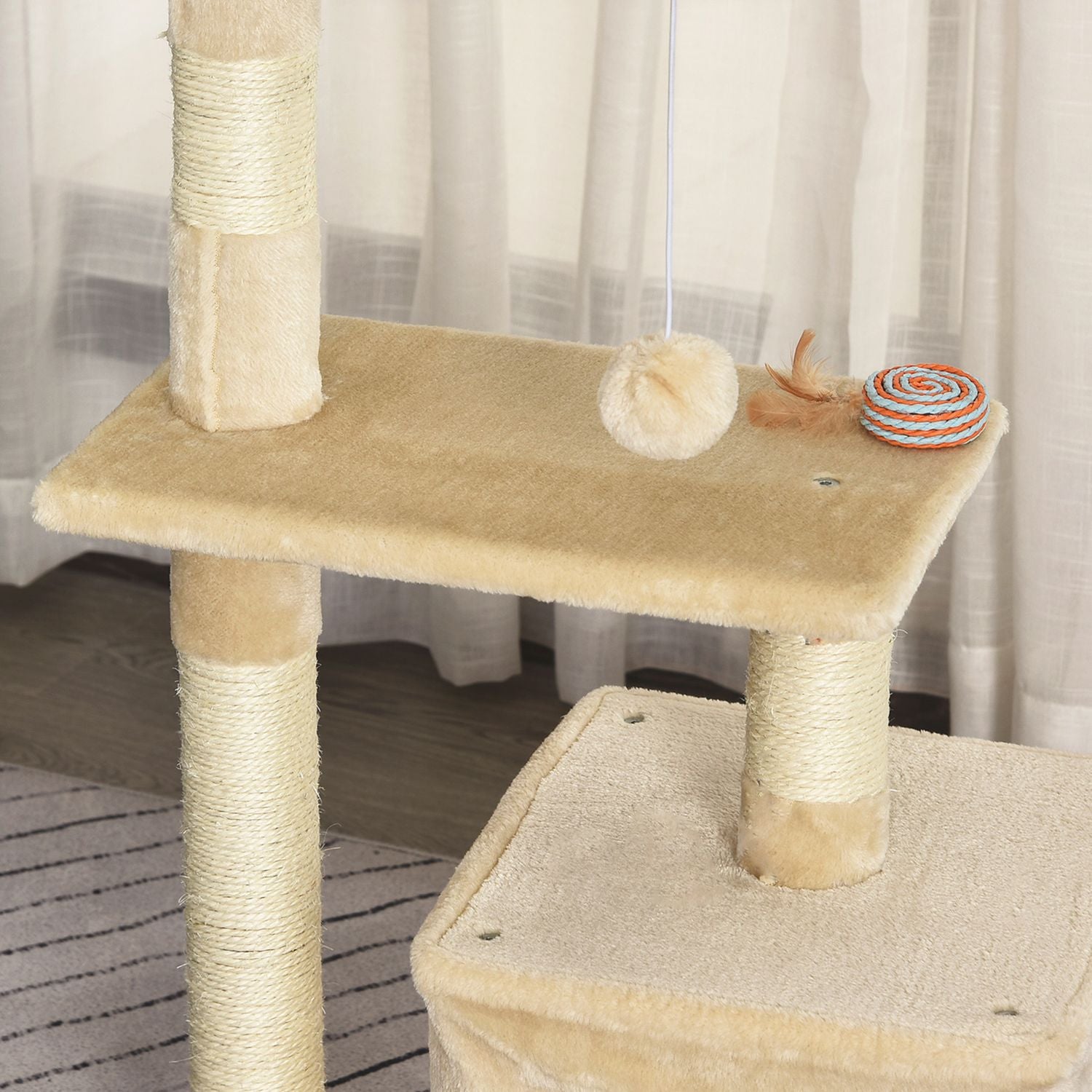 Sisal Cat skrapstolpe, mjuk plysch, stabil, 50x30x80 cm