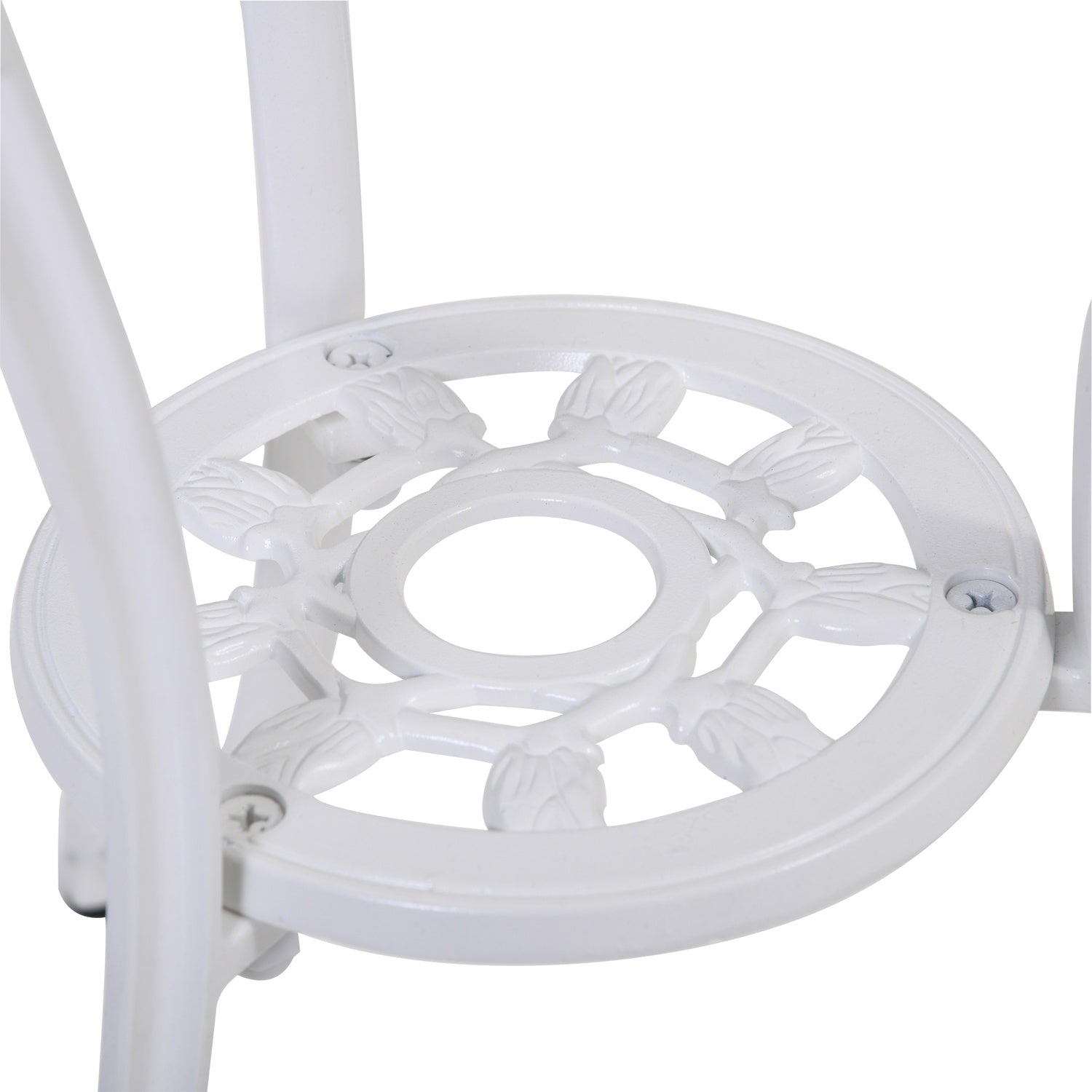 2-personers matsalsset i aluminium med bord och stolar, vit