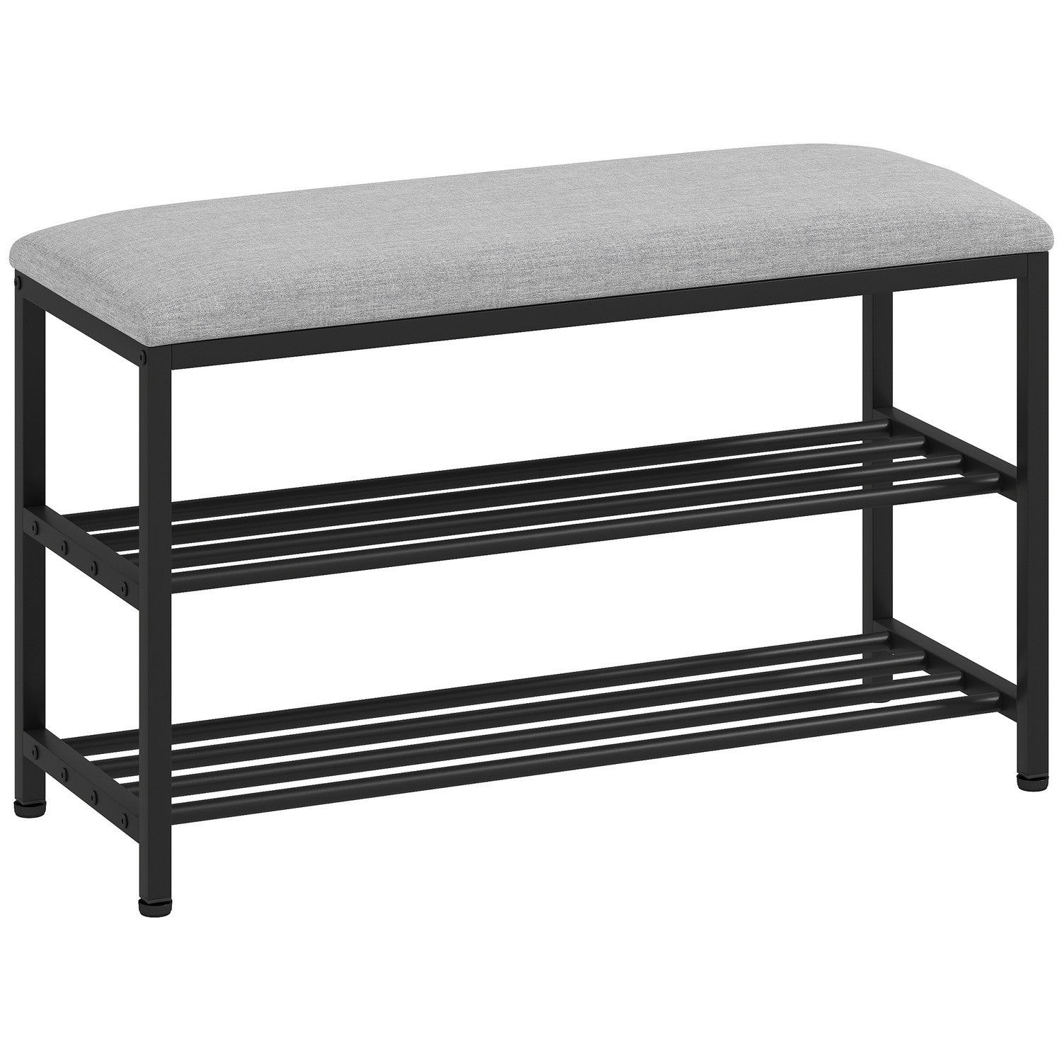 Sitzbank mit Staurum, Schuhregal, Schwarz, 81x31x50 cm