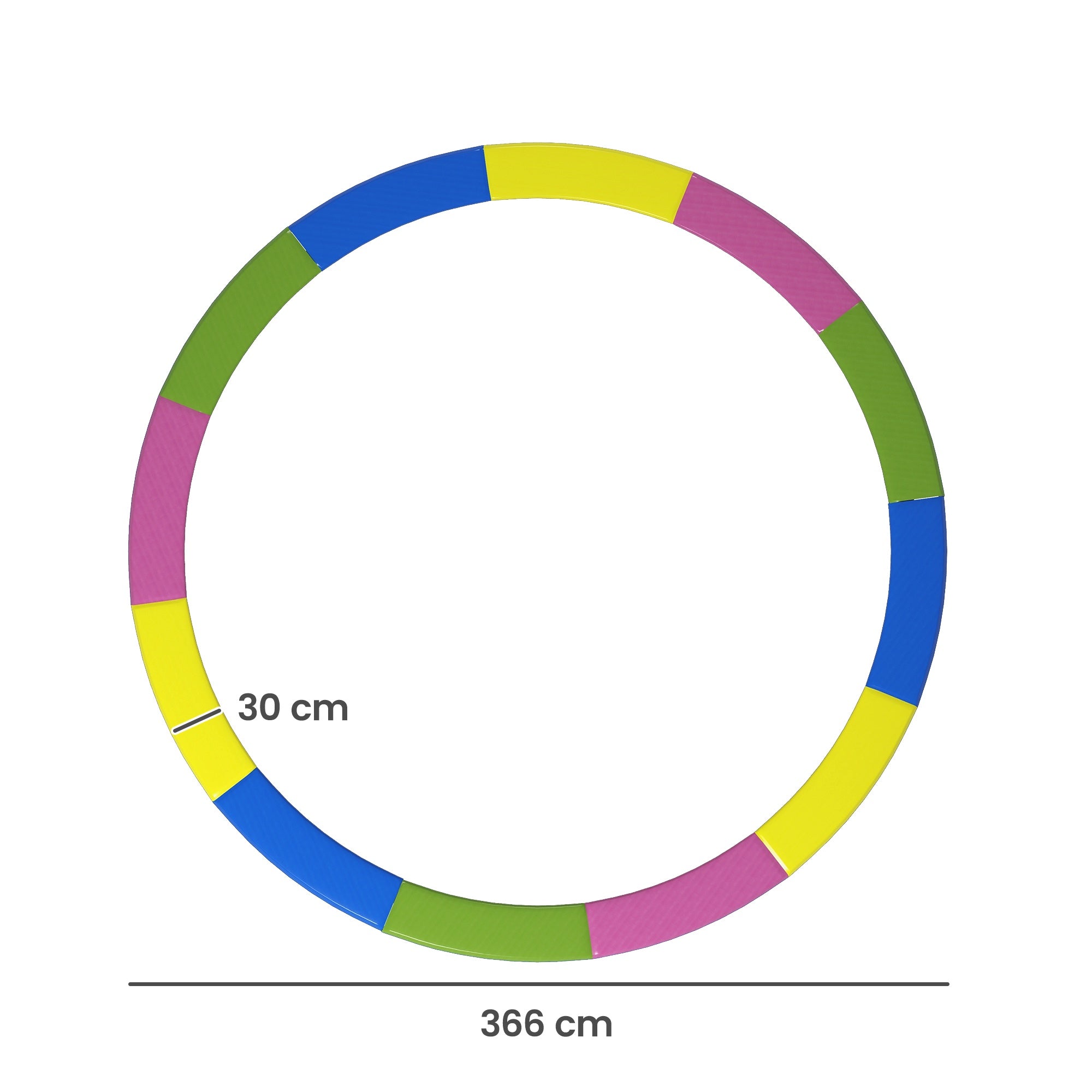 Säkerhetsmatta för studsmatta, vattentät, rivningsbeständig, Ø366 cm