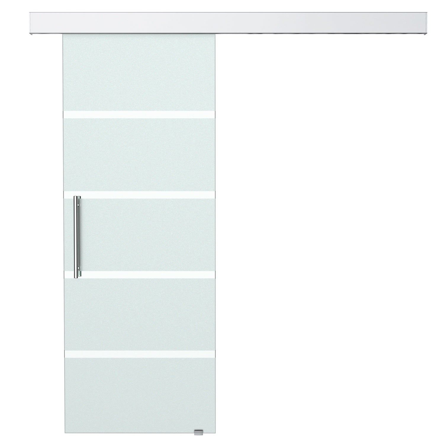 Skjutdörr i glas med satängränder, handtag – 2050x775 mm