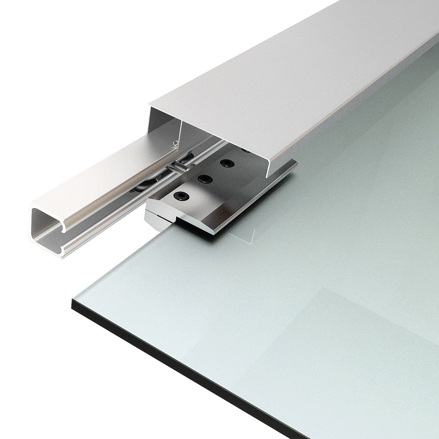 Skjutdörr i glas med randig satinfinish, 2050x900mm