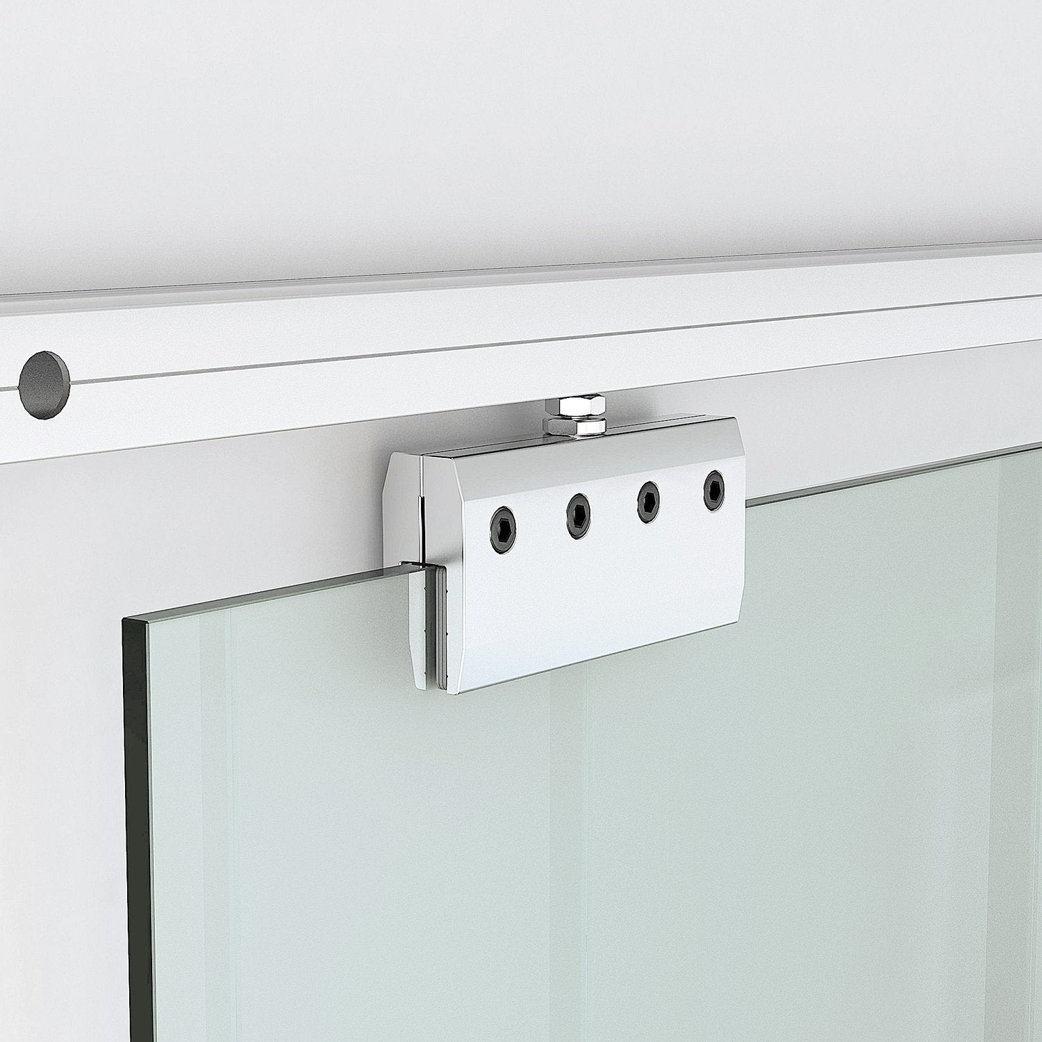 Skjutdörr i glas med randig satinfinish, 2050x900mm