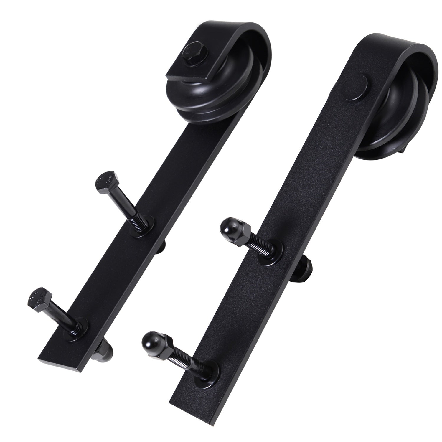 Skjutdörrsbeslag Set – 200cm Kolstål Svart