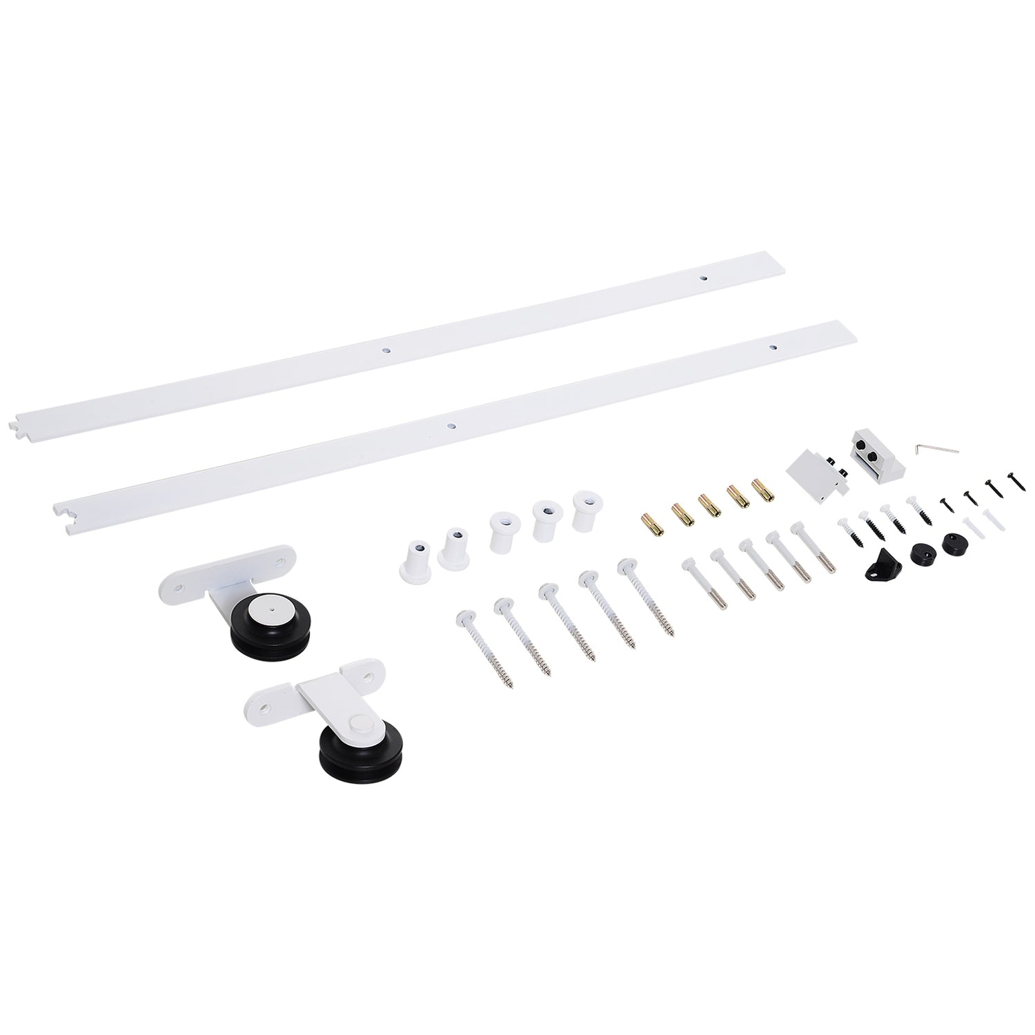 Skjutdörrsystem 183 cm, kolstål, komplett set