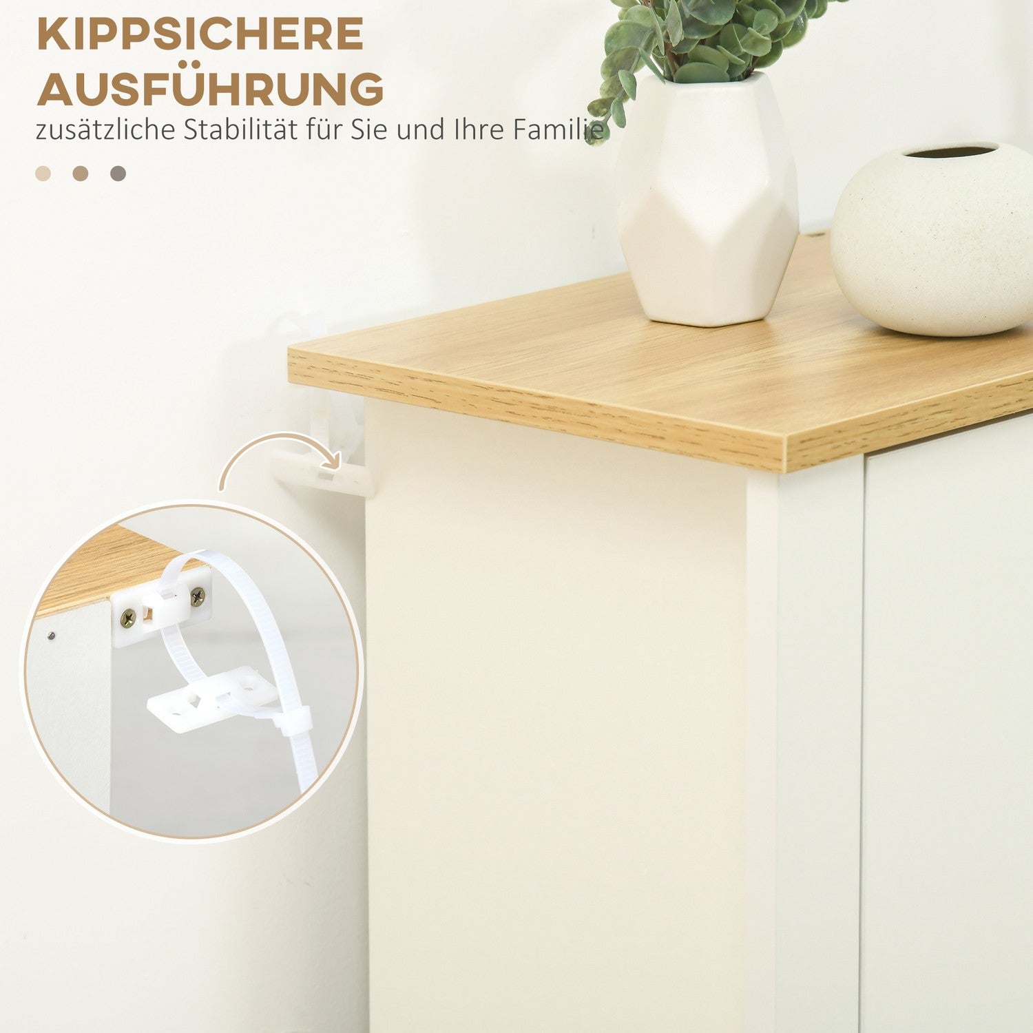 Vitt & Naturligt skoskåp – Rymmer 18 par, platsbesparande