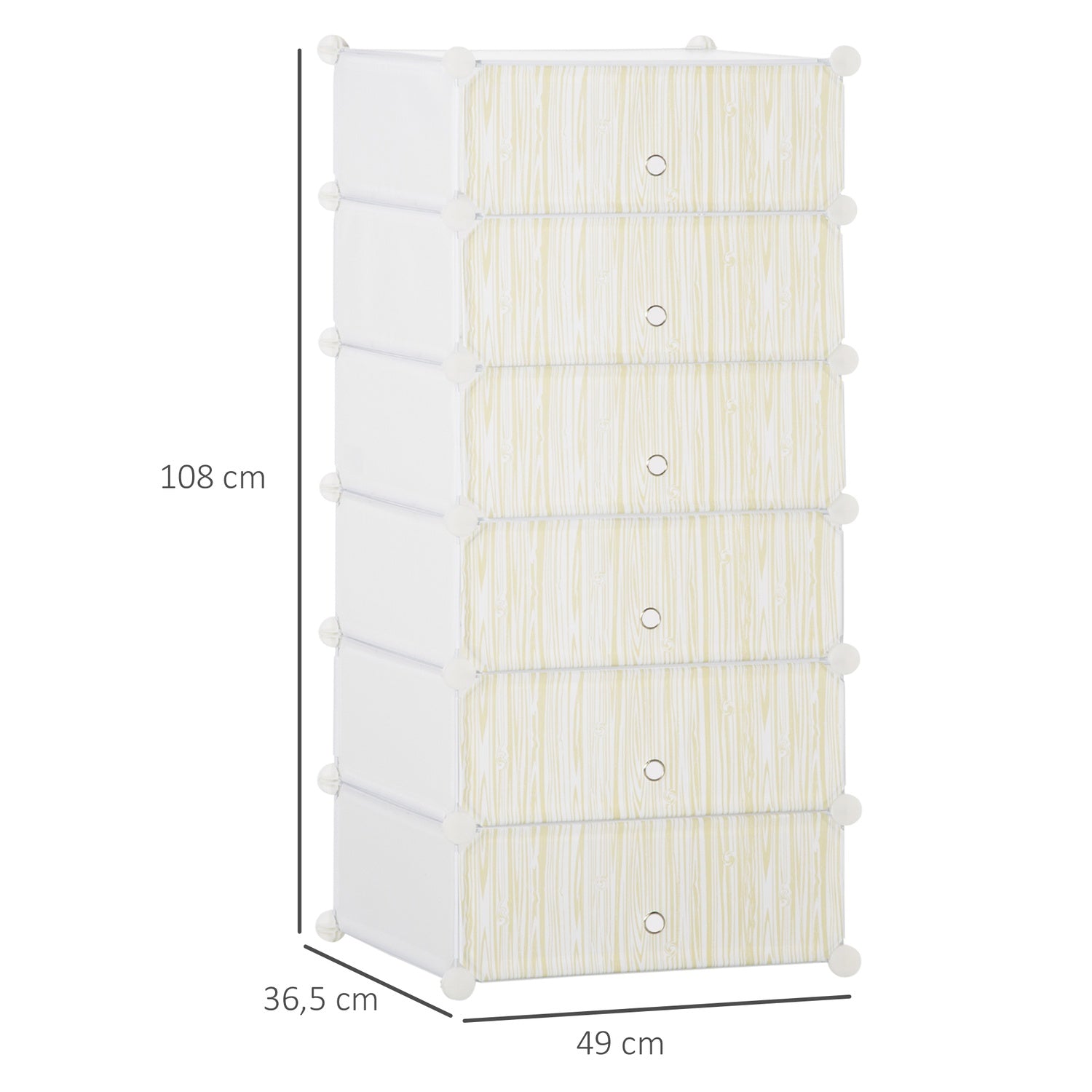 Skohylla i plast, rymmer 6 par, vit, 49x36,5x108 cm